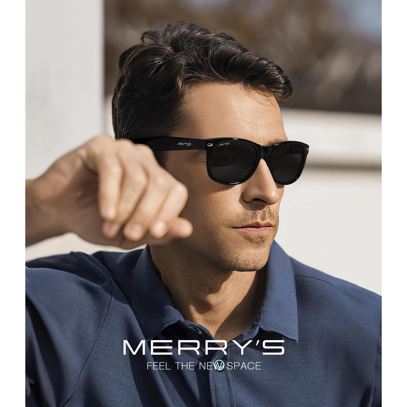 Gafas de sol polarizadas MERRY'S unisex marco negro 55mm