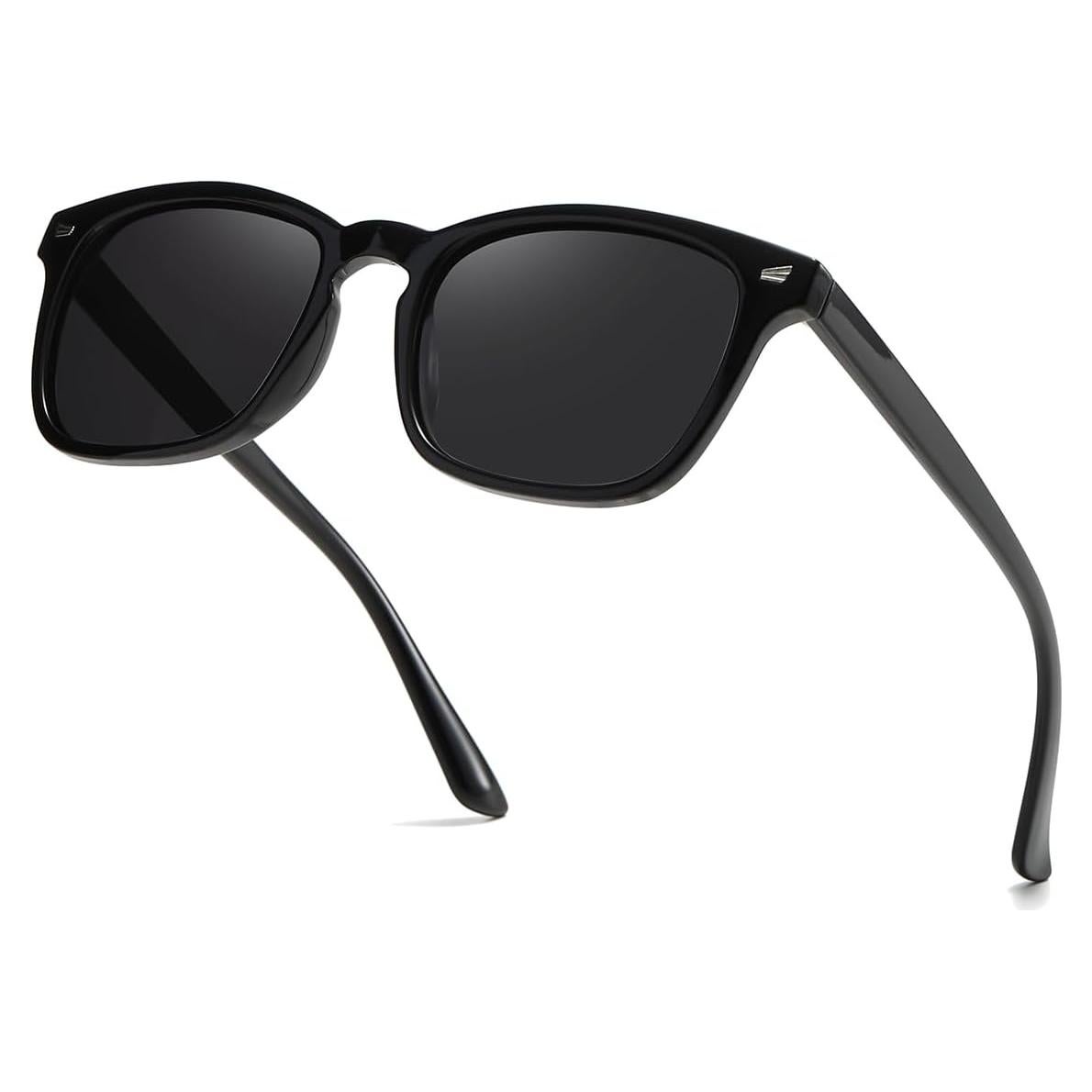 Gafas de sol polarizadas DLolylad UV400 estilo retro negro