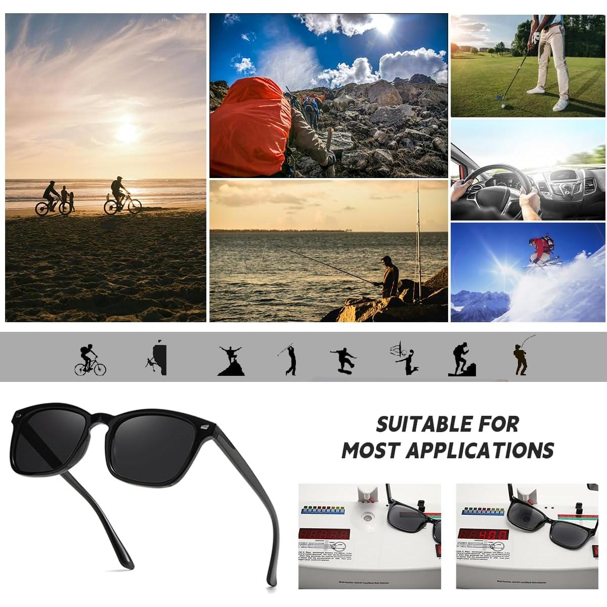 Gafas de sol polarizadas DLolylad UV400 estilo retro negro