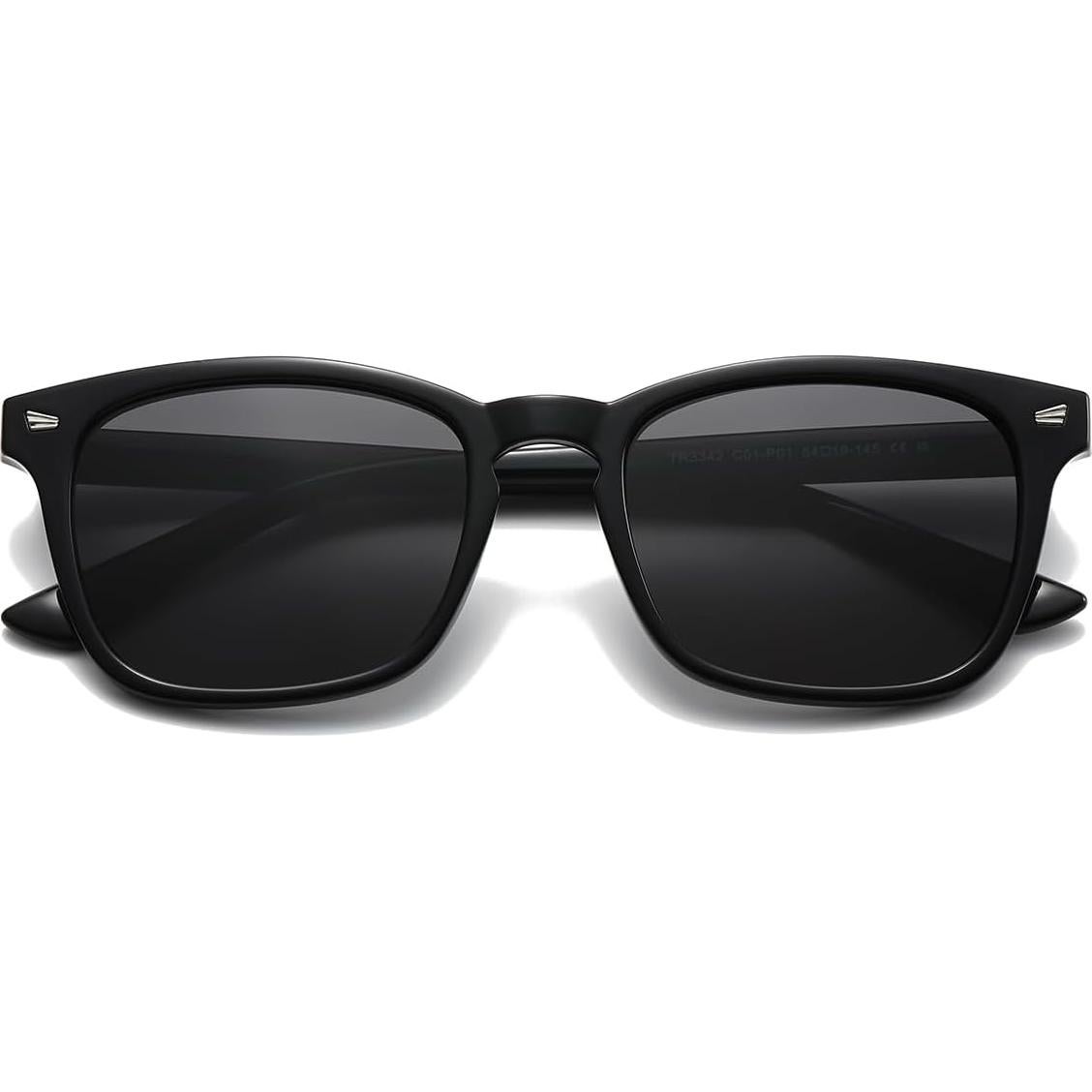 Gafas de sol polarizadas DLolylad UV400 estilo retro negro