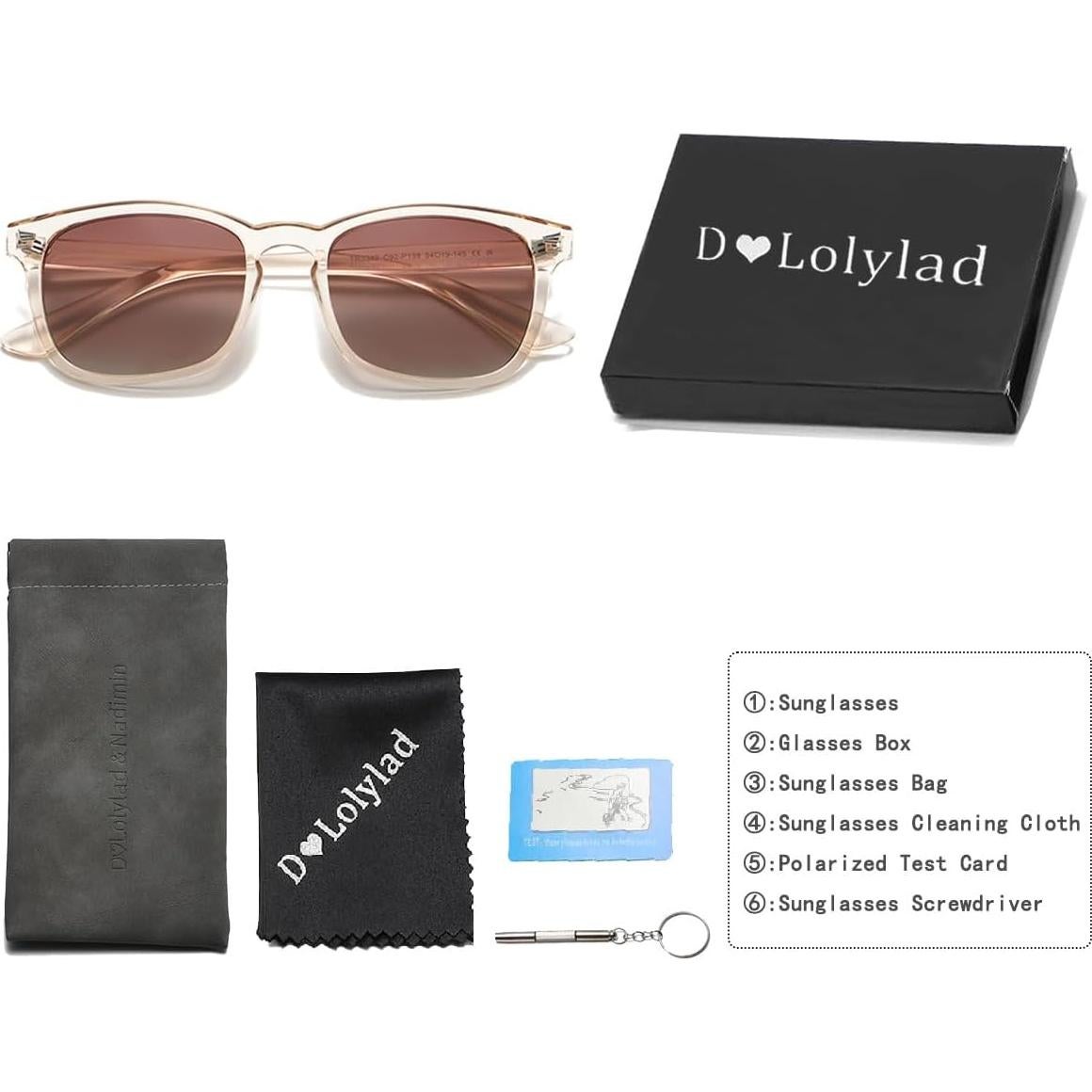 Gafas de sol polarizadas DLolylad UV400 estilo retro