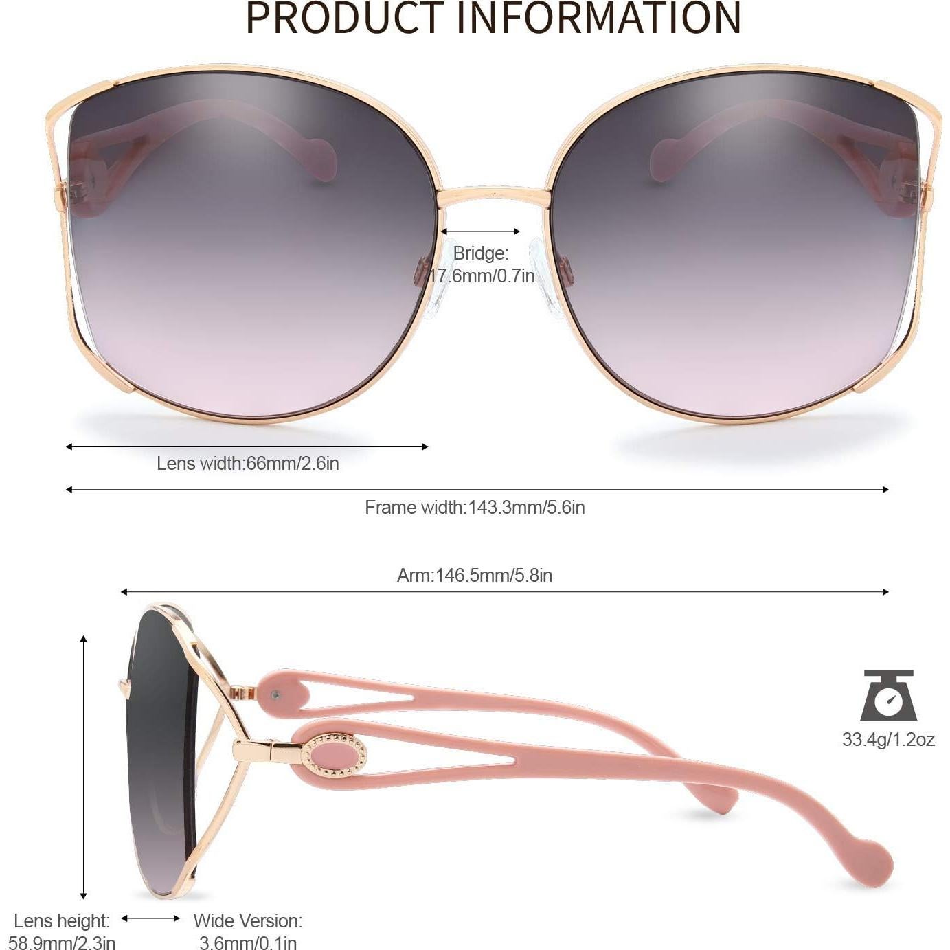 Gafas de Sol Fresco FR1L UV400 para Mujeres - Dorado