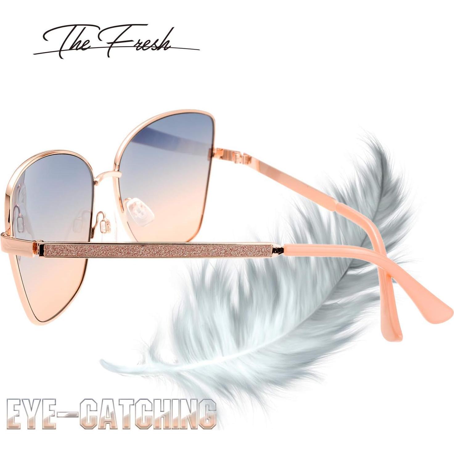 Gafas de Sol Fresco FR1L UV400 para Mujeres Oro Rosa