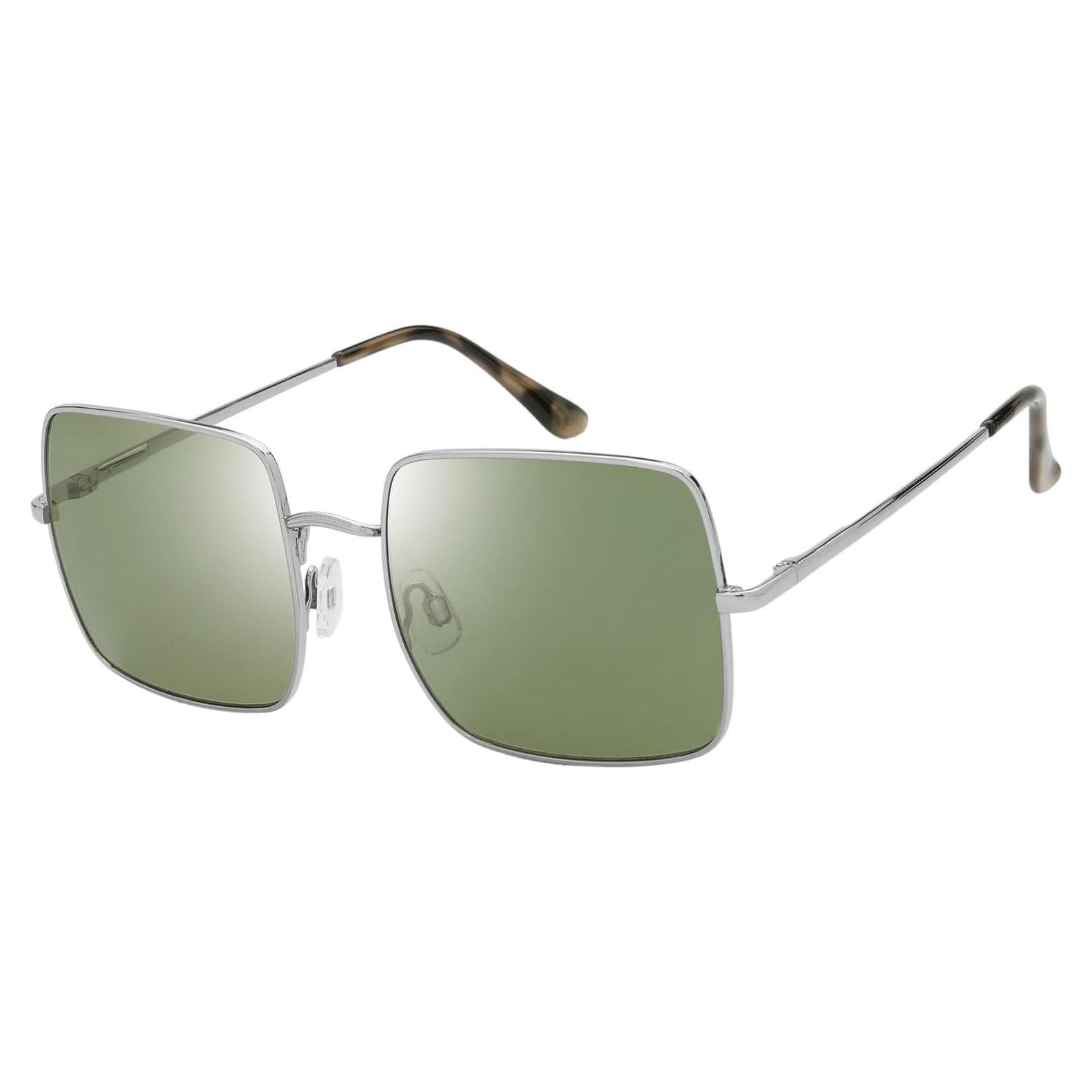 Gafas de Sol Fresco UV400 para Mujeres L191 Plata Verde