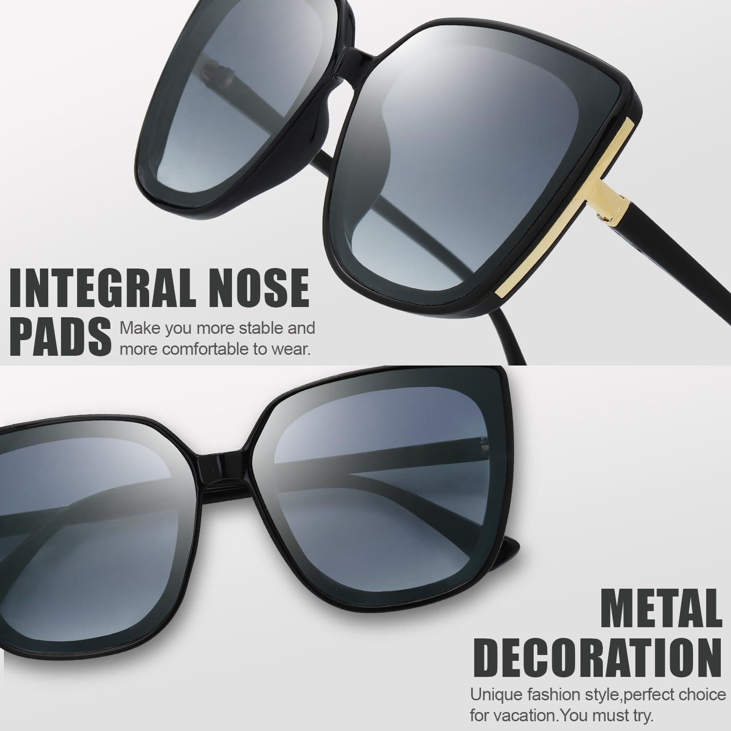 Gafas de Sol Fresco FR1L UV400 para Mujeres - Negro