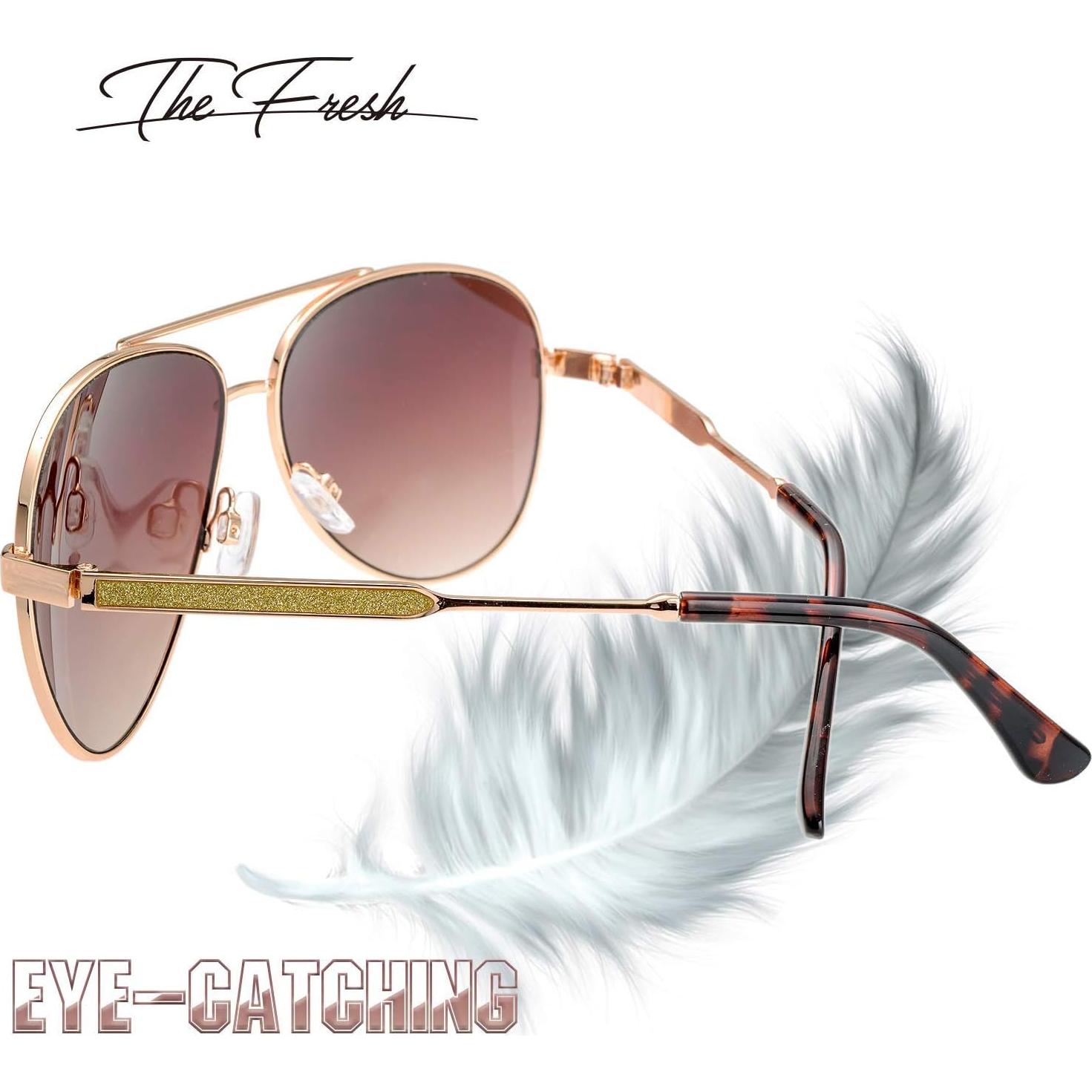 Gafas de Sol Fresco FR1L UV400 para Mujeres - Dorado