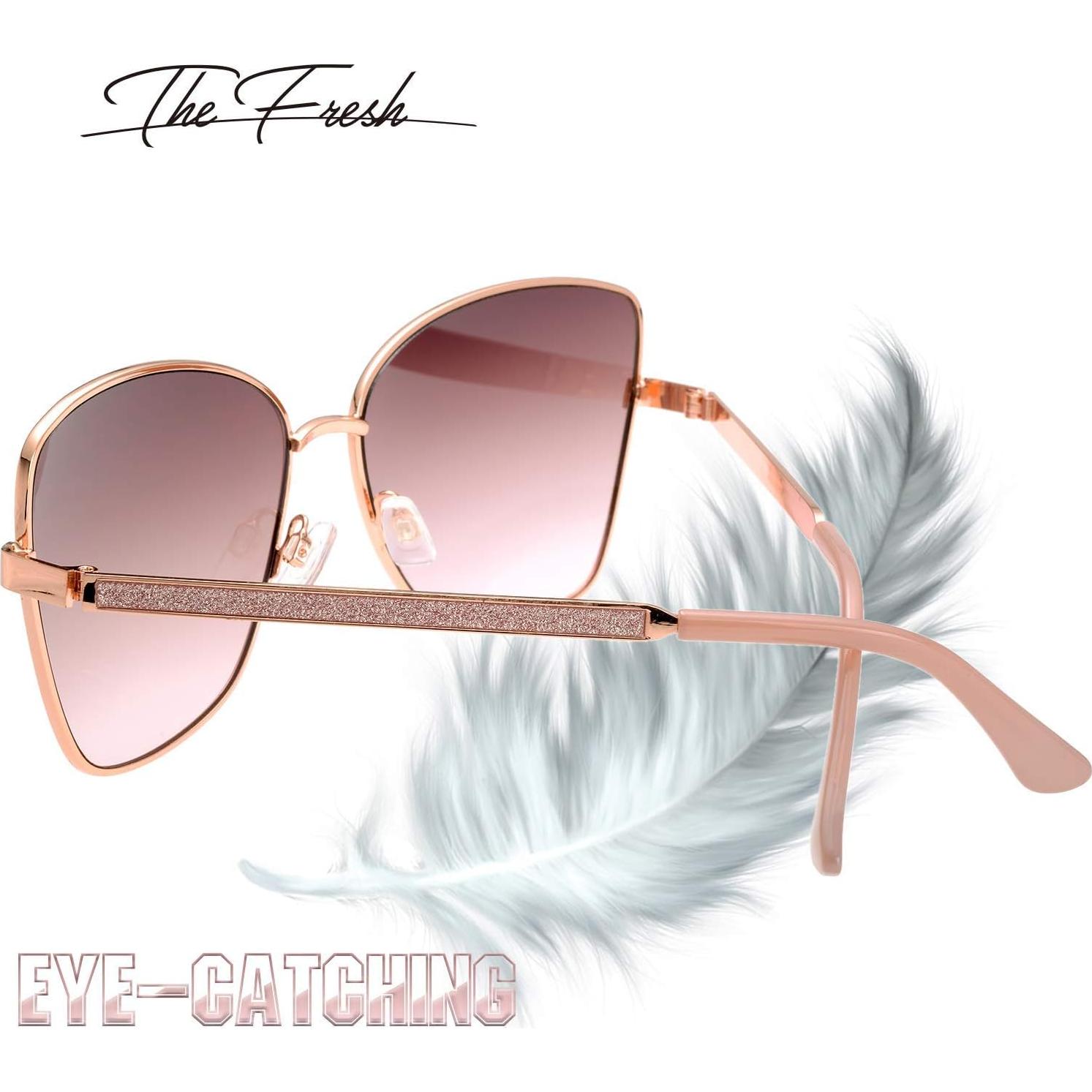 Gafas de Sol Fresco FR1L UV400 para Mujeres Oro Rosa