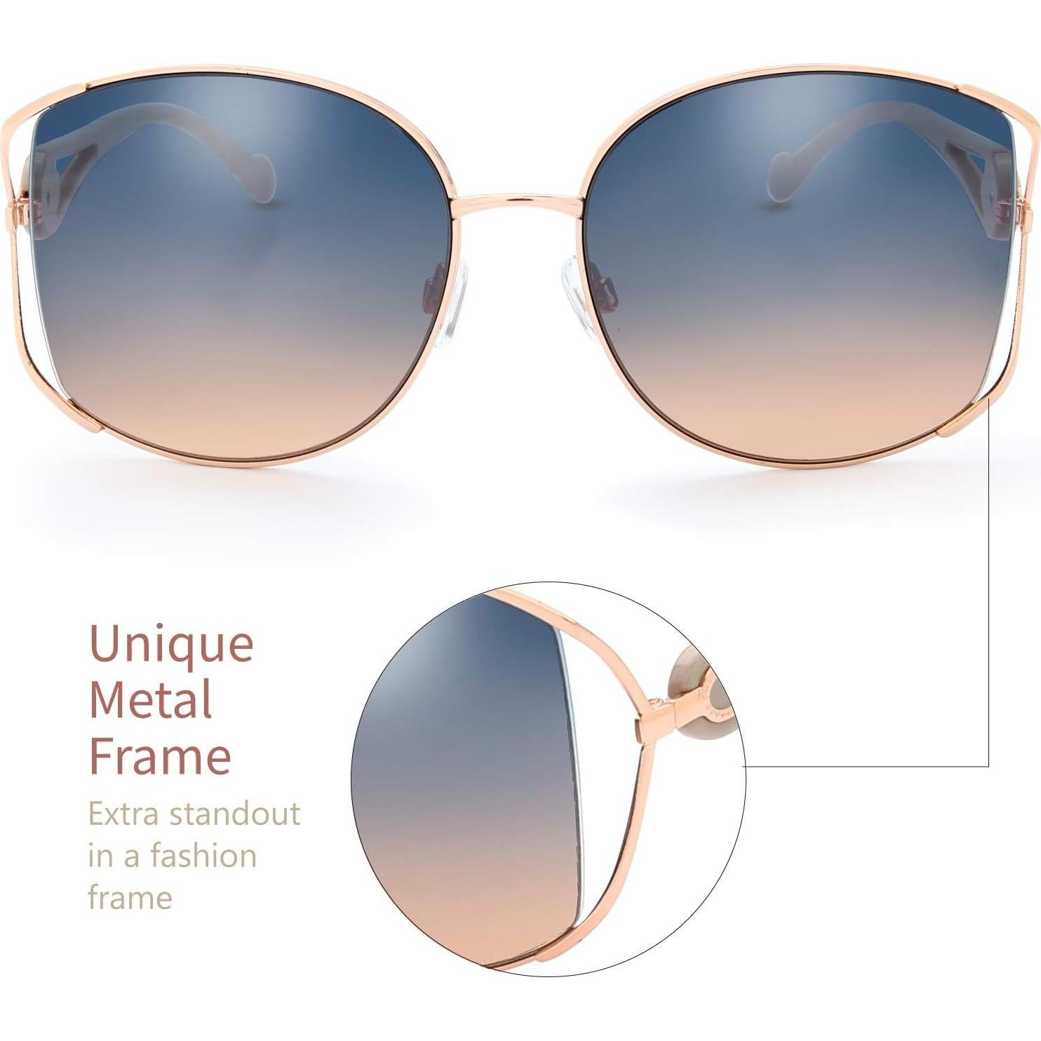 Gafas de Sol Fresco FR1L UV400 para Mujeres Oro Rosa