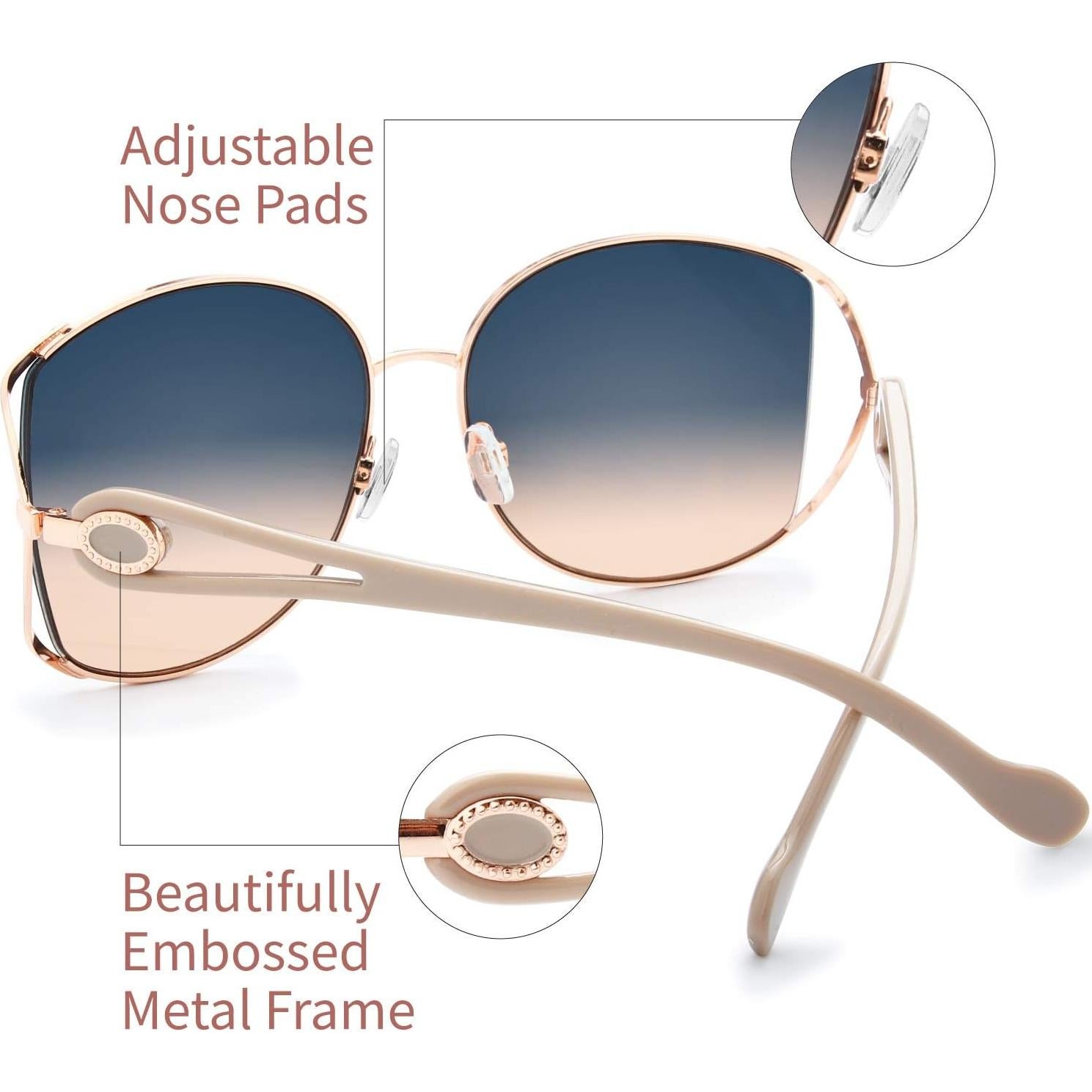 Gafas de Sol Fresco FR1L UV400 para Mujeres Oro Rosa