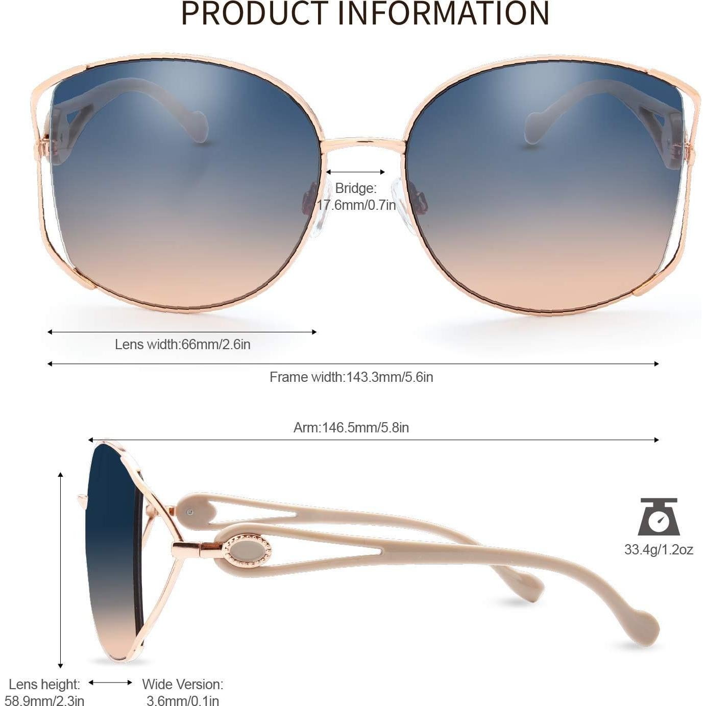 Gafas de Sol Fresco FR1L UV400 para Mujeres Oro Rosa