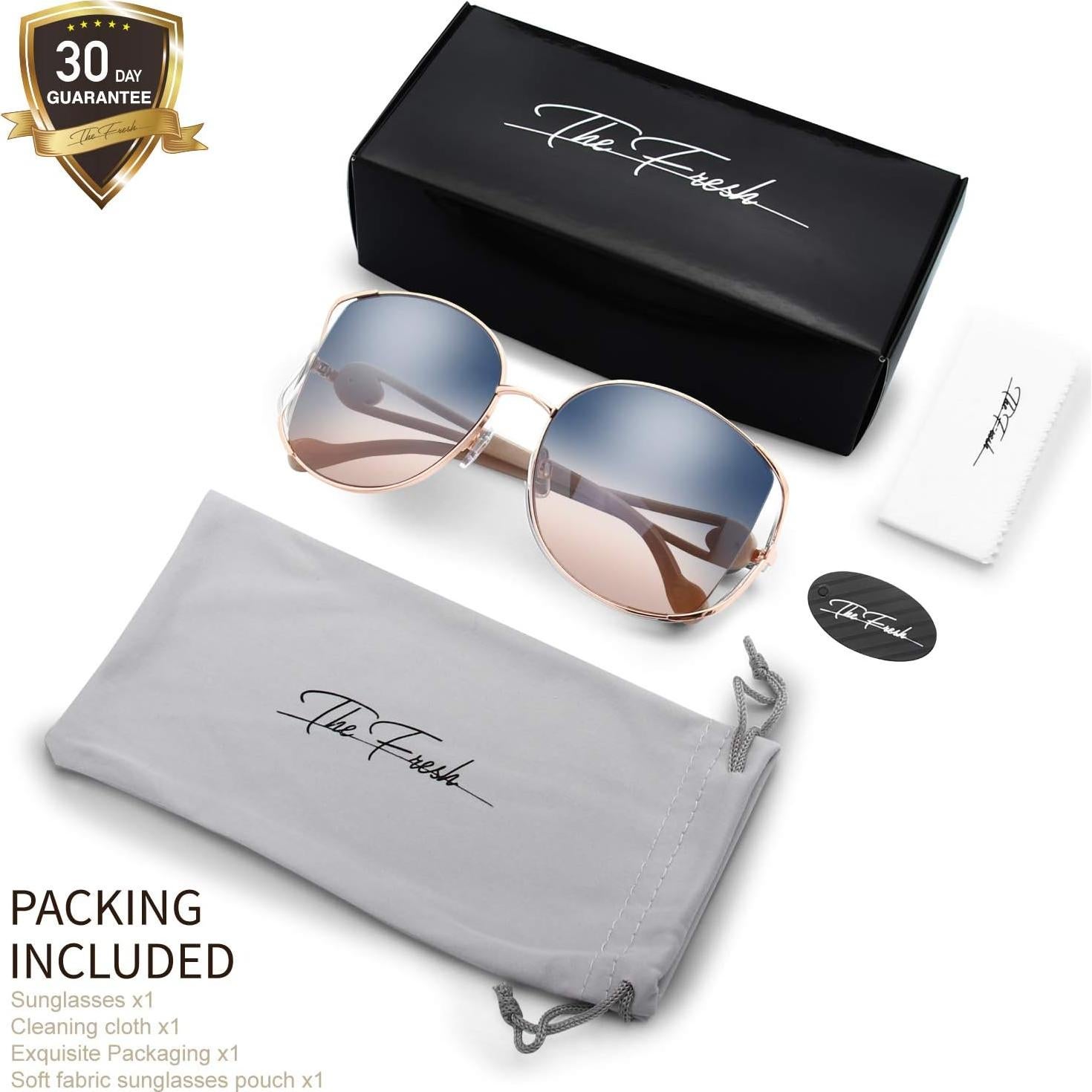 Gafas de Sol Fresco FR1L UV400 para Mujeres Oro Rosa