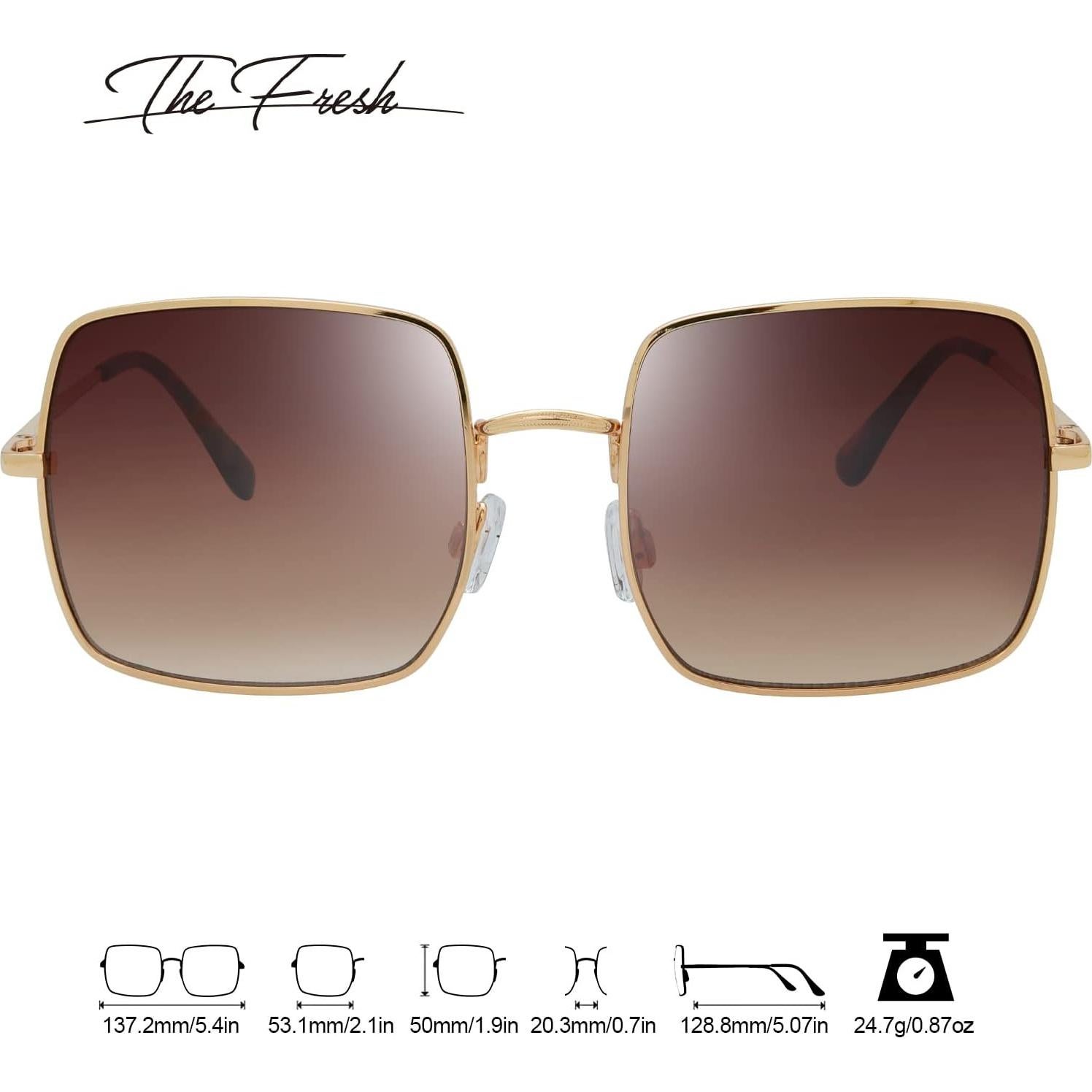 Gafas de Sol UV400 Fresh L194 Dorado Marrón Degradado