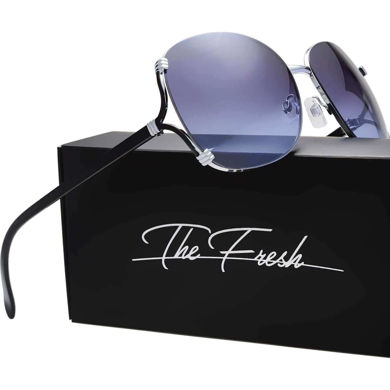 Gafas de Sol UV400 Frescas para Mujeres L124 Plata