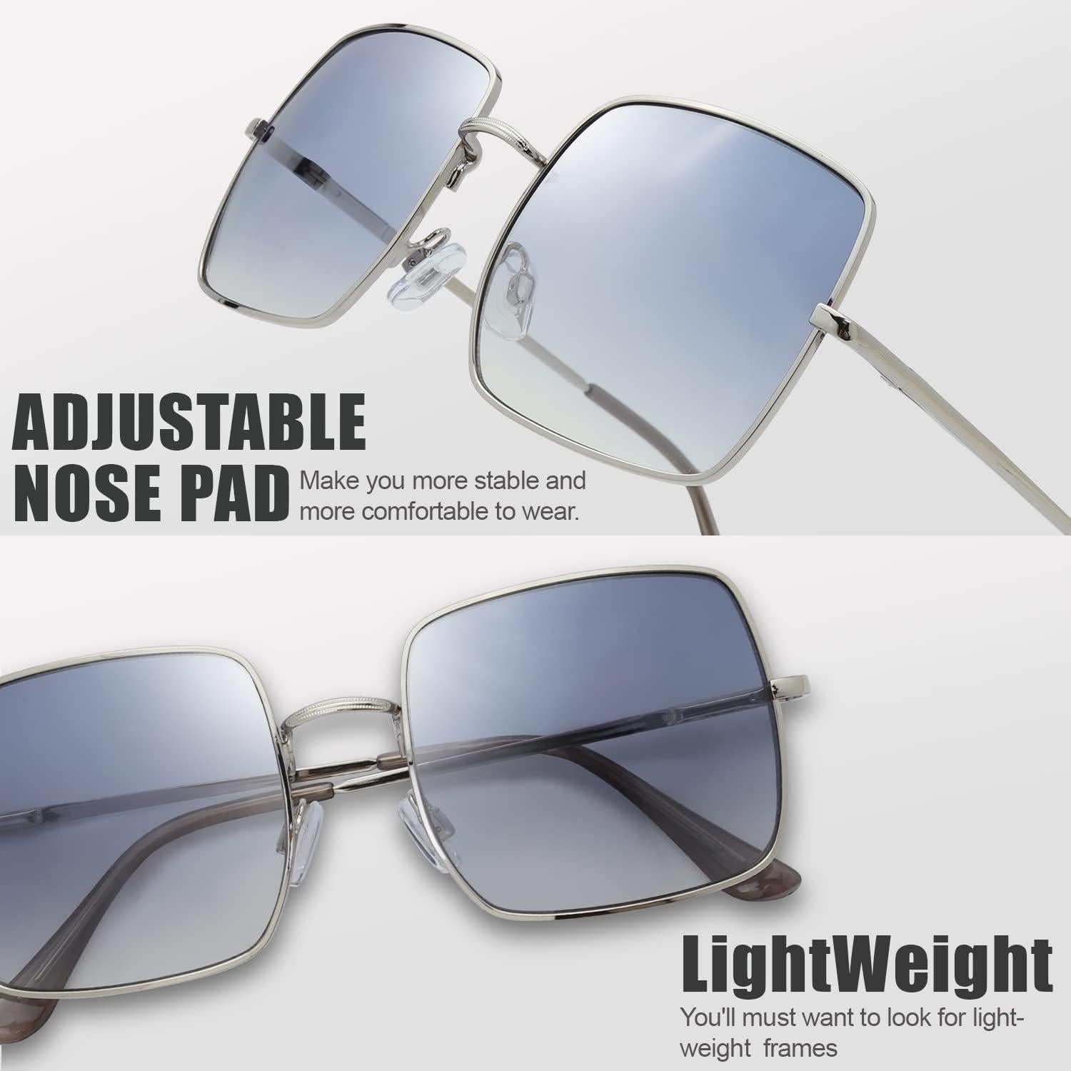 Gafas de Sol Fresco FR1L UV400 para Mujeres - Plata Azul