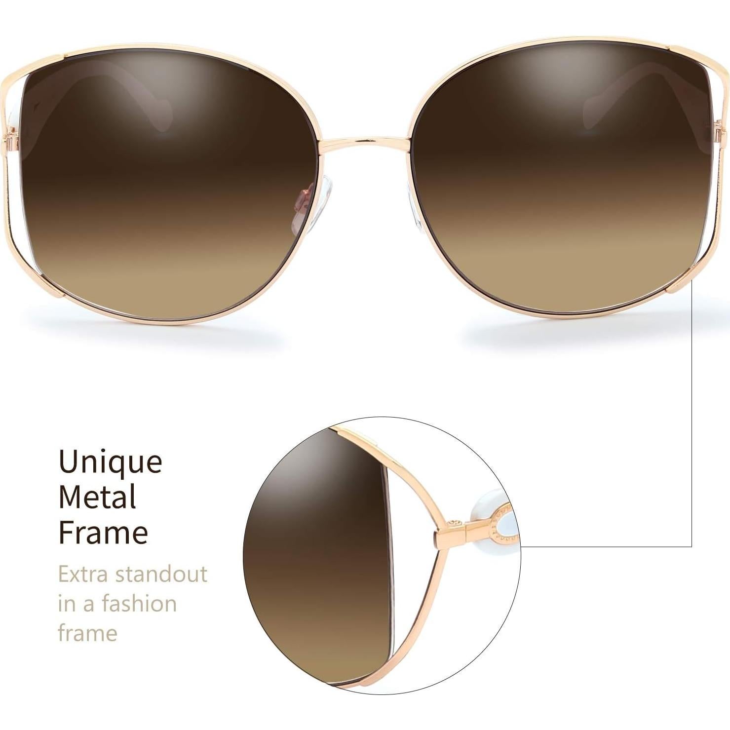 Gafas de Sol Fresco FR1L UV400 para Mujeres - Dorado/Blanco