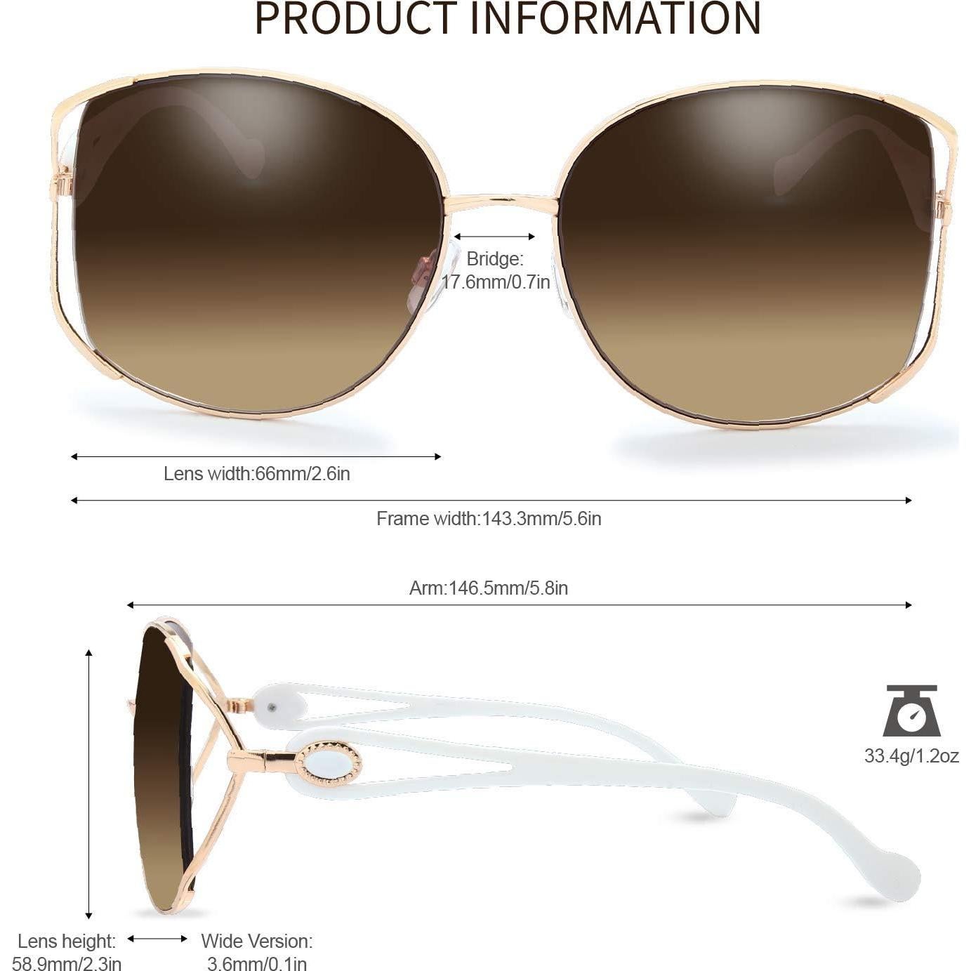 Gafas de Sol Fresco FR1L UV400 para Mujeres - Dorado/Blanco