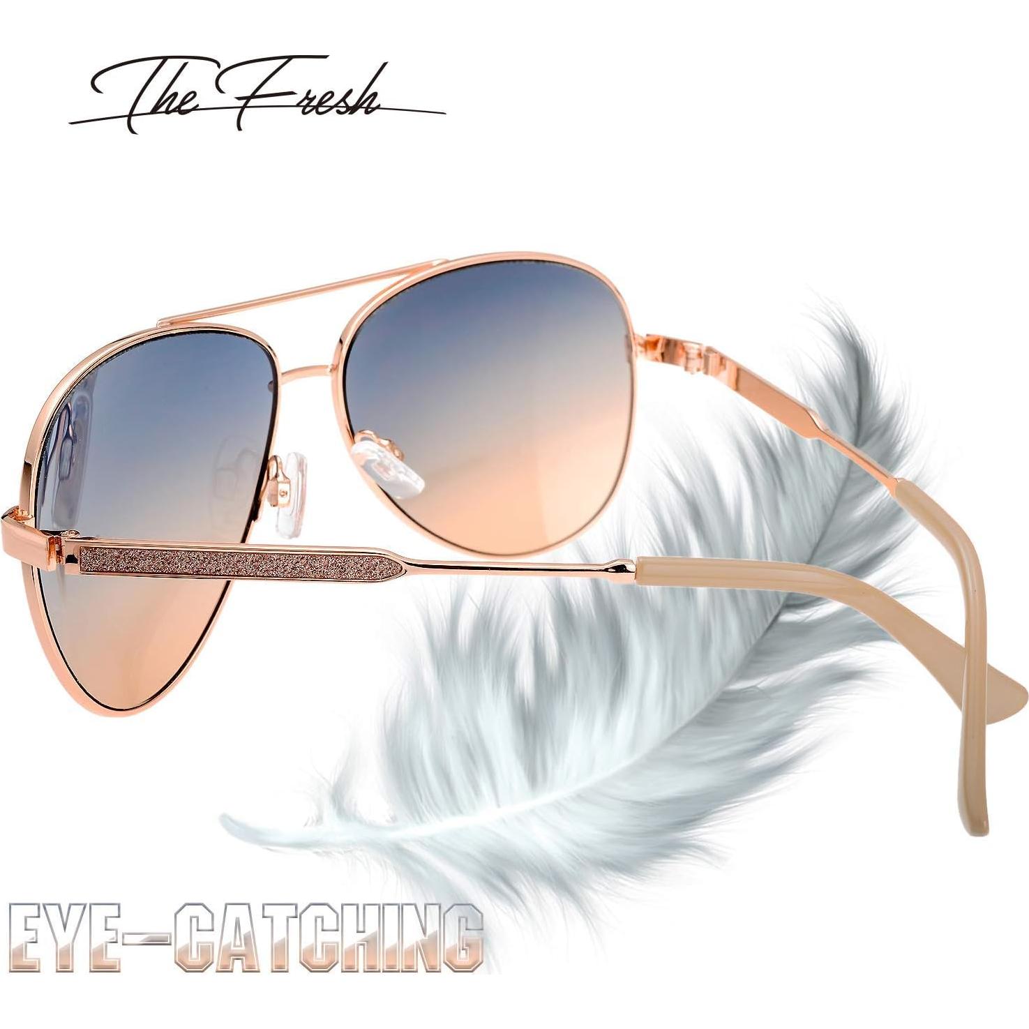 Gafas de Sol Fresco FR1L UV400 para Mujeres Oro Rosa