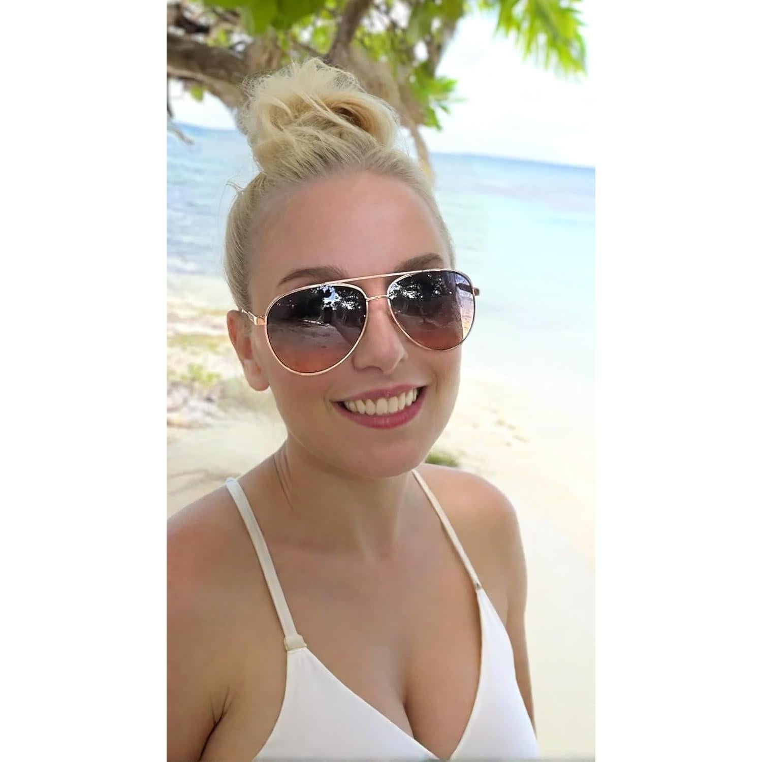 Gafas de Sol Fresco FR1L UV400 para Mujeres Oro Rosa