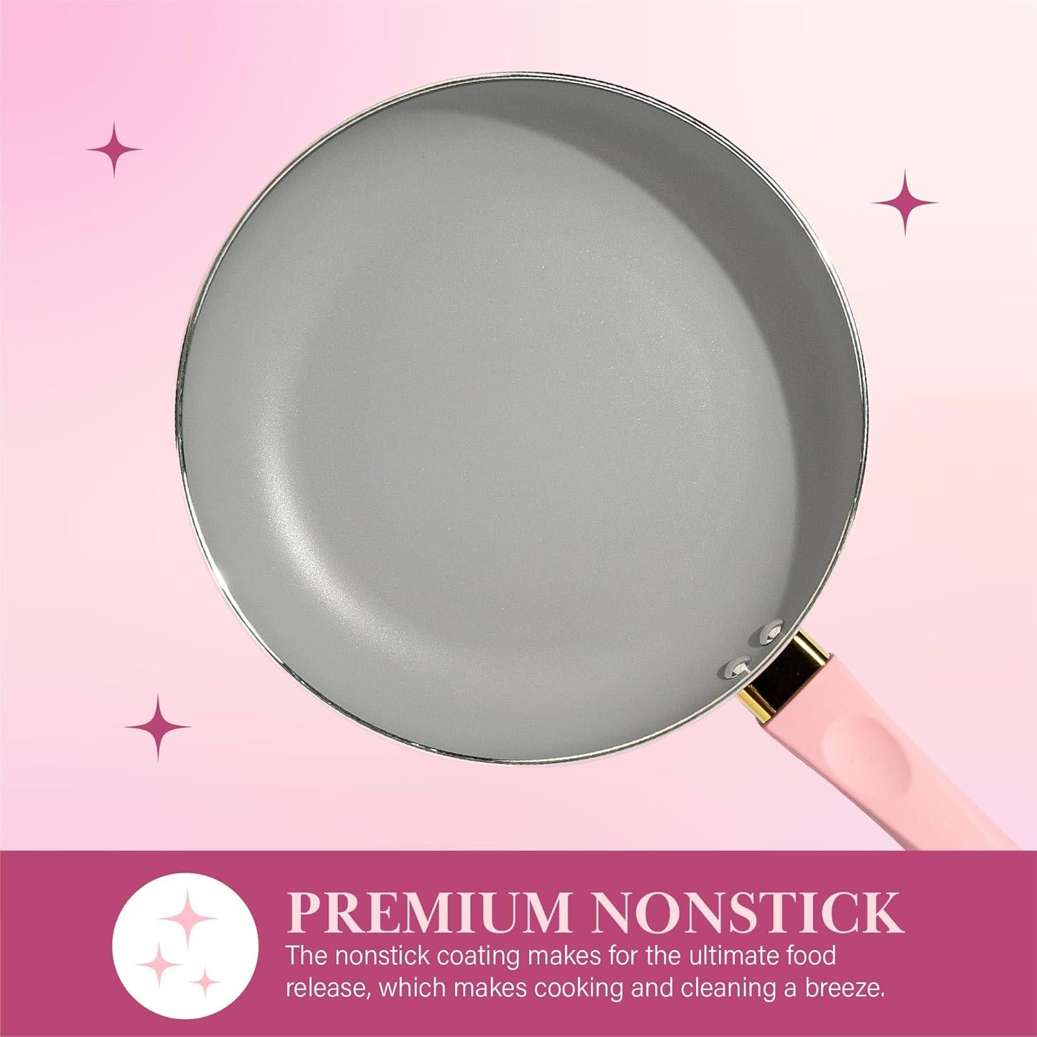 Juego de Ollas y Sartenes Paris Hilton 12 Piezas Rosa