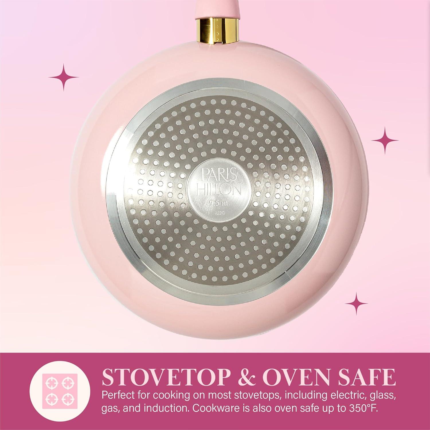 Juego de Ollas y Sartenes Paris Hilton 12 Piezas Rosa