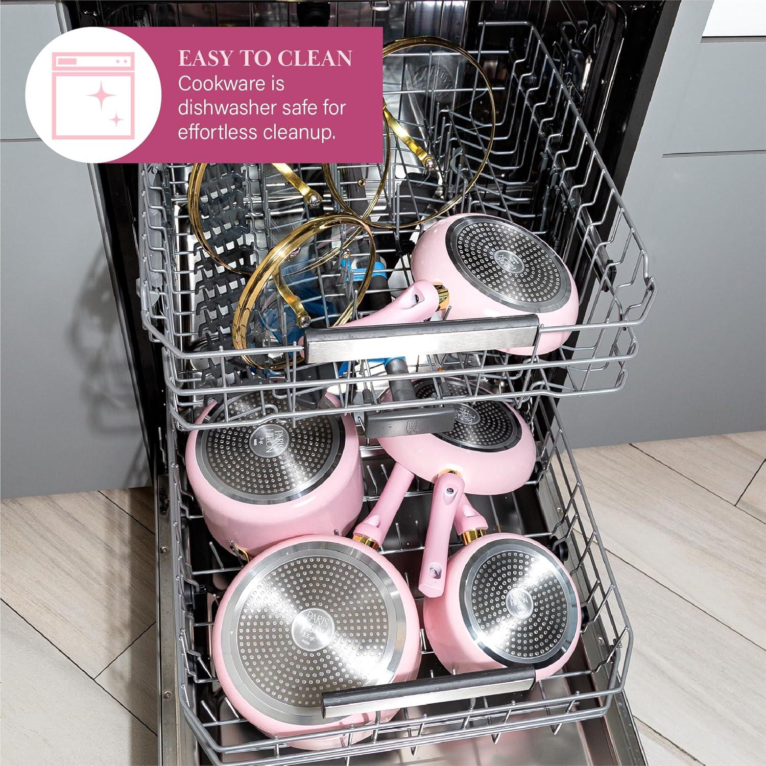 Juego de Ollas y Sartenes Paris Hilton 12 Piezas Rosa