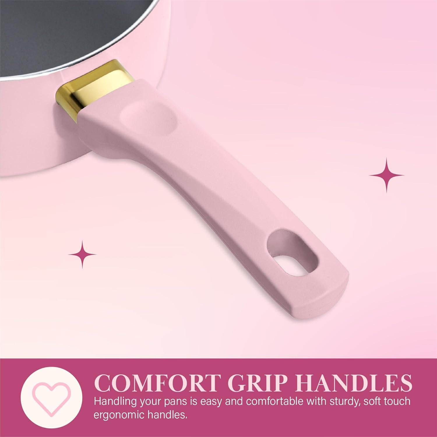 Juego de Ollas y Sartenes Paris Hilton 12 Piezas Rosa