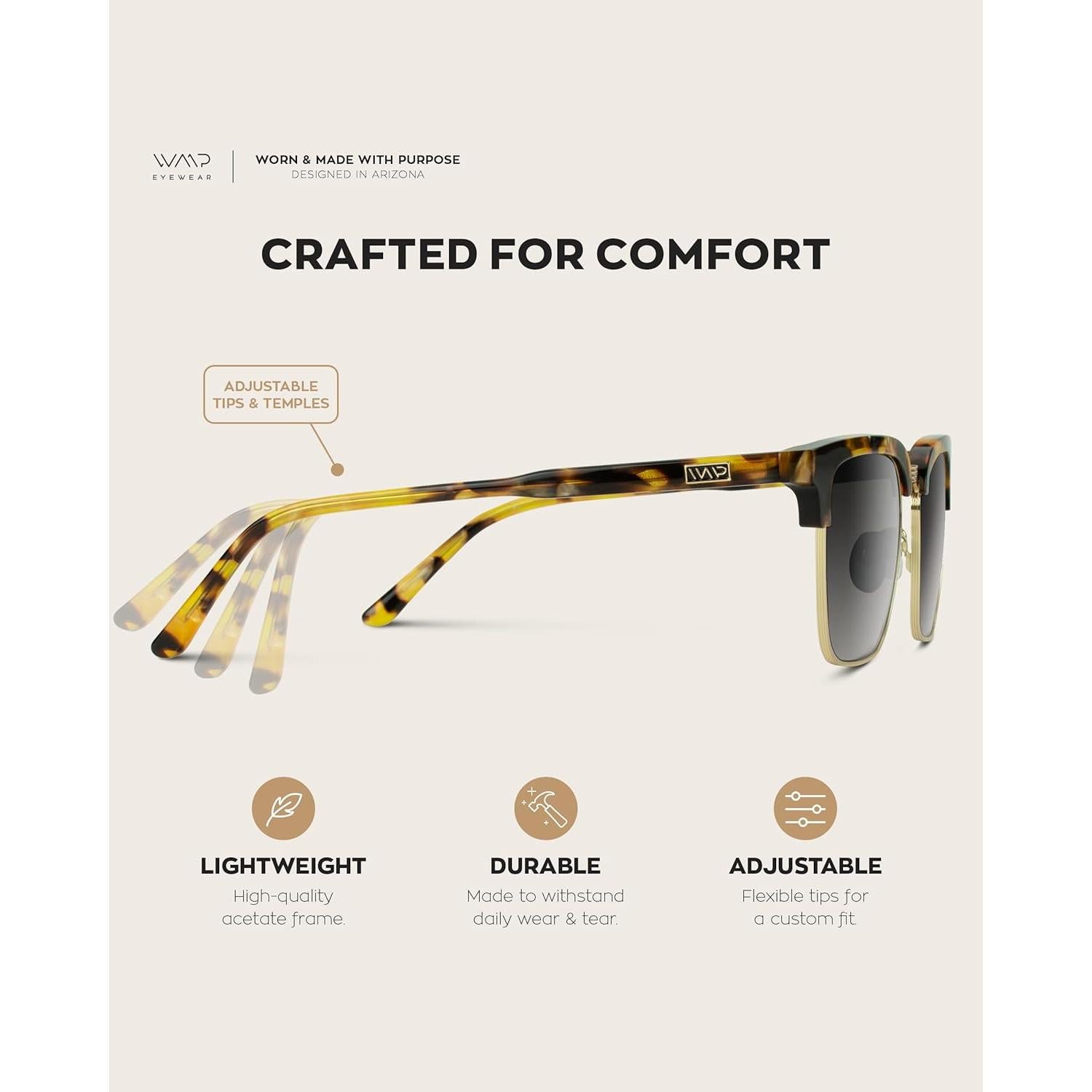 Gafas de Sol Polarizadas WearMe Pro Unisex Tortuga Lente Negra