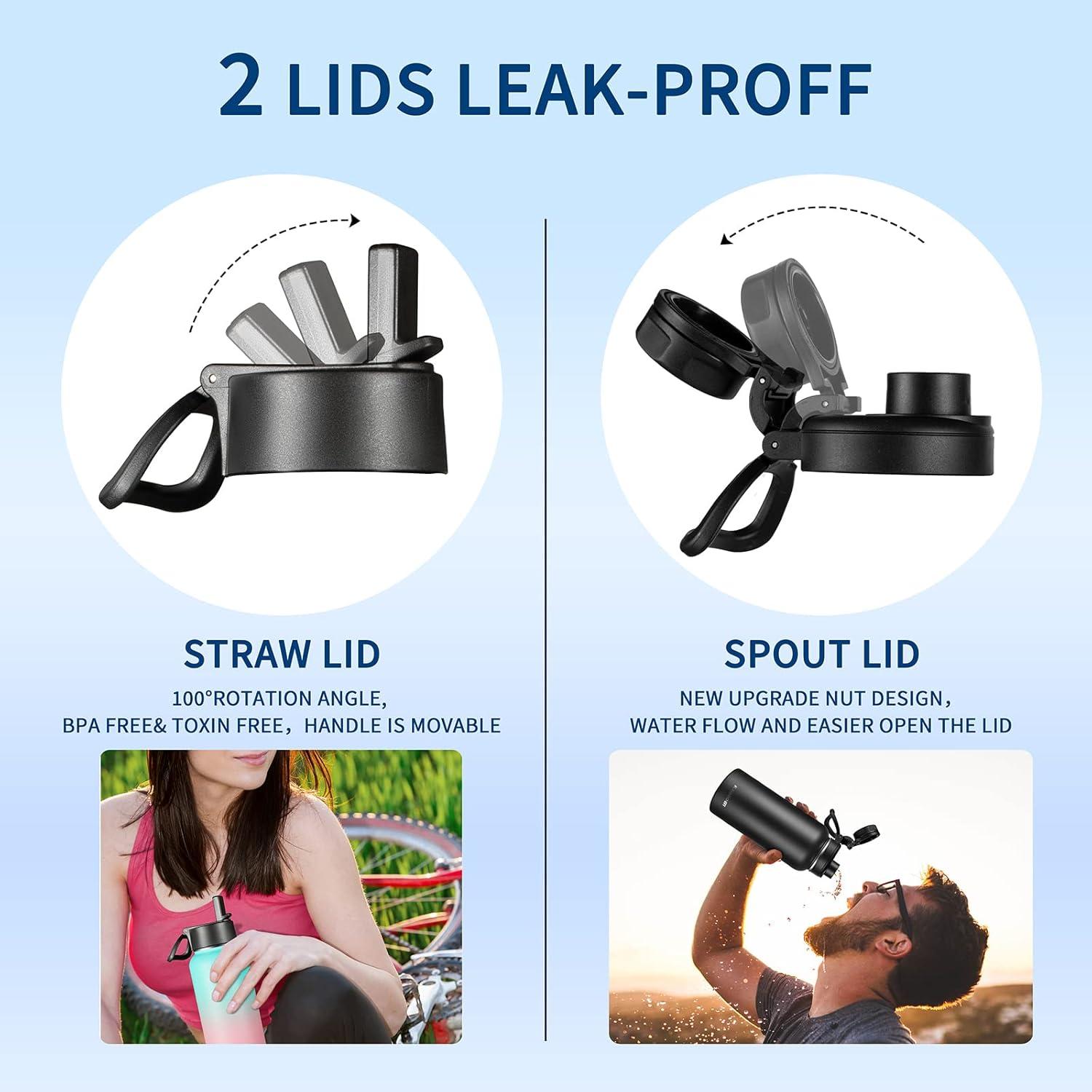 KXIAOCHEN Botella de Agua 32 oz Acero Inoxidable Aislada