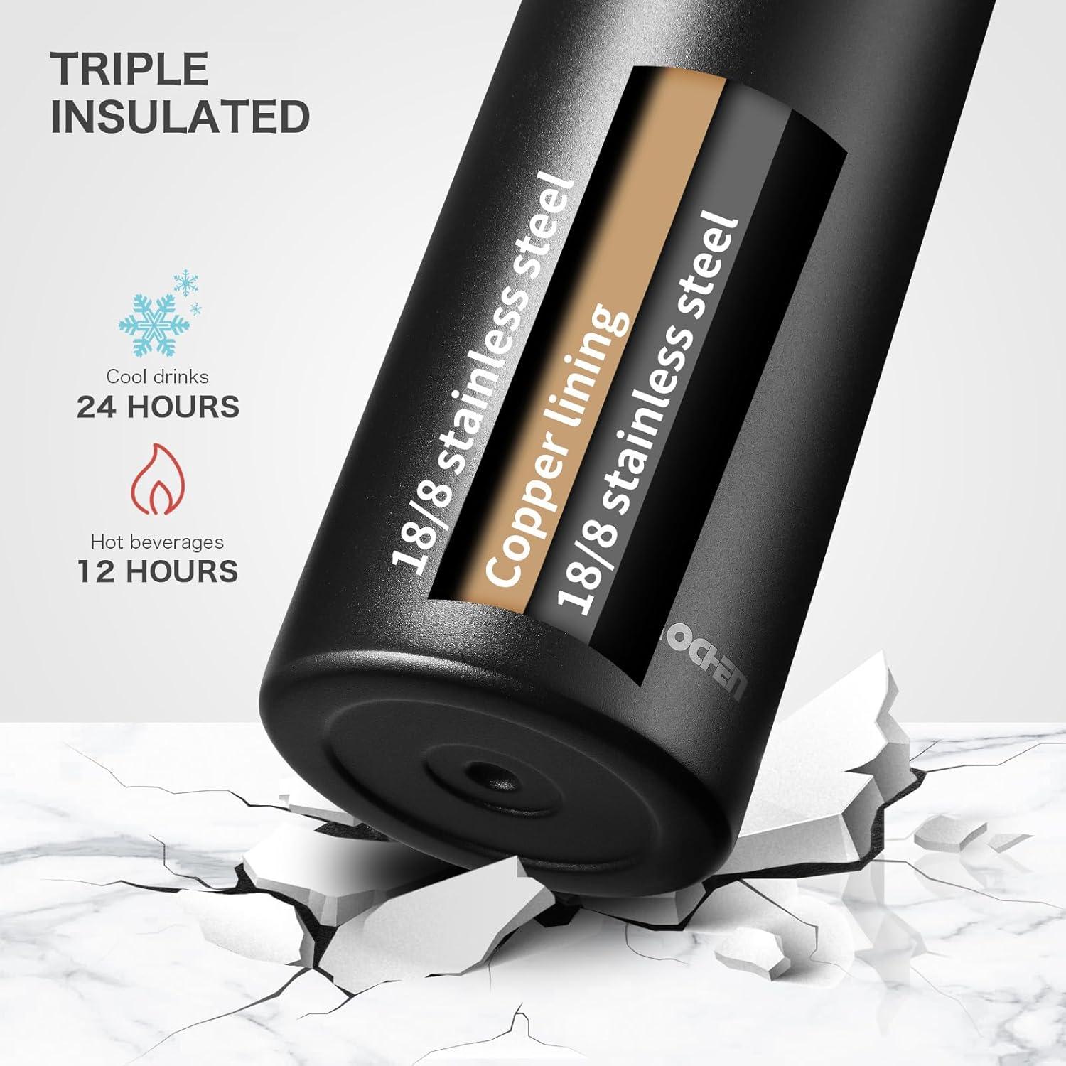 KXIAOCHEN Botella de Agua 32 oz Acero Inoxidable Aislada