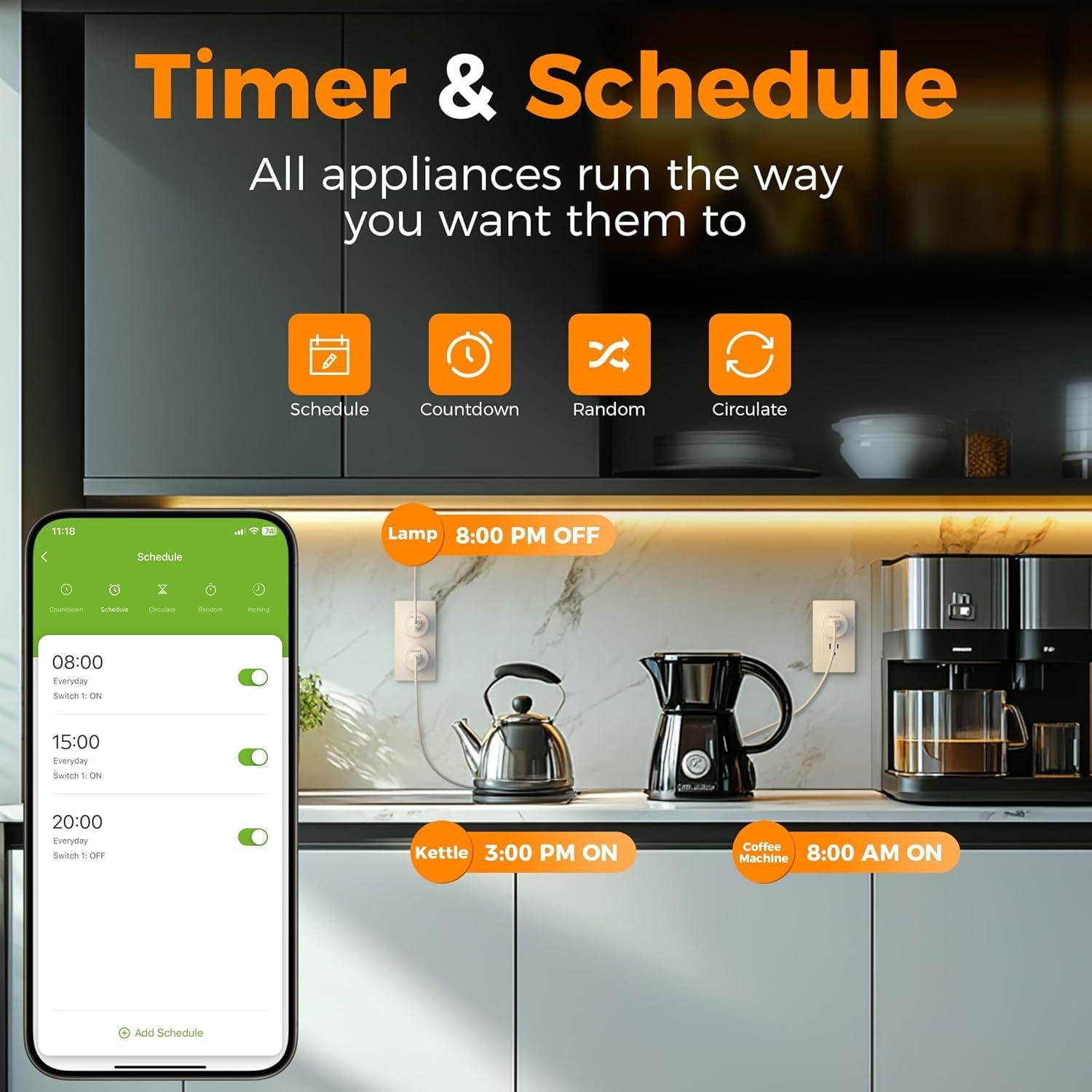 Enchufe Inteligente TESSAN WiFi Control Remoto 4.8cm