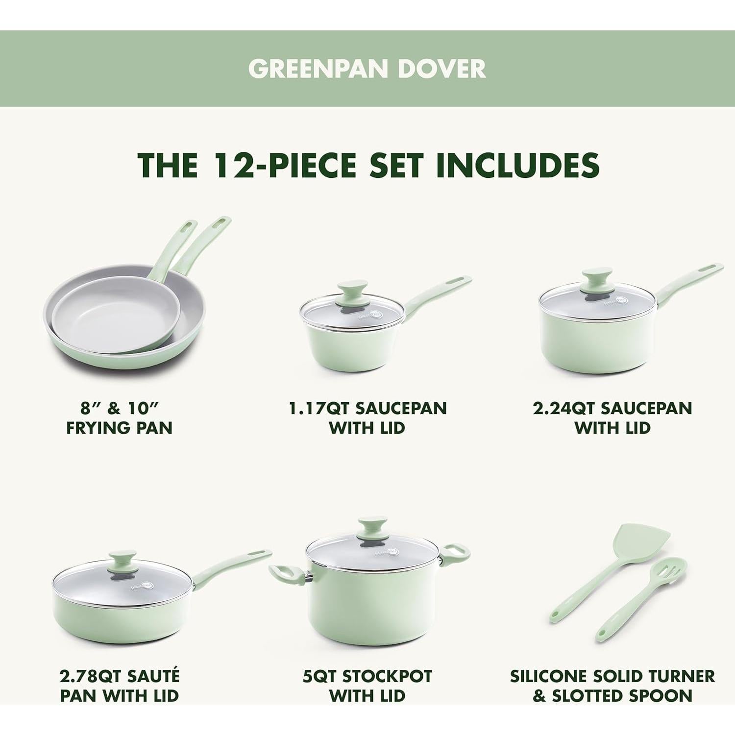 Juego de Utensilios de Cocina GreenPan Dover 12 Piezas Verde