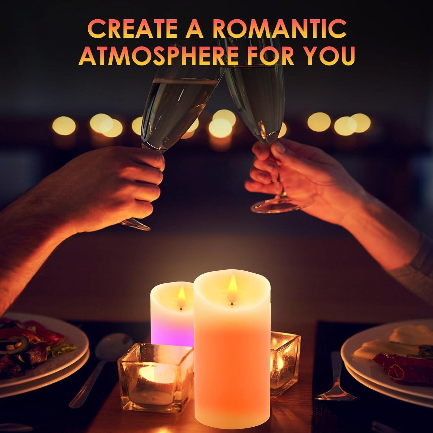 Velas LED Sin Llama ALED 3 Piezas Cera Real Control Remoto