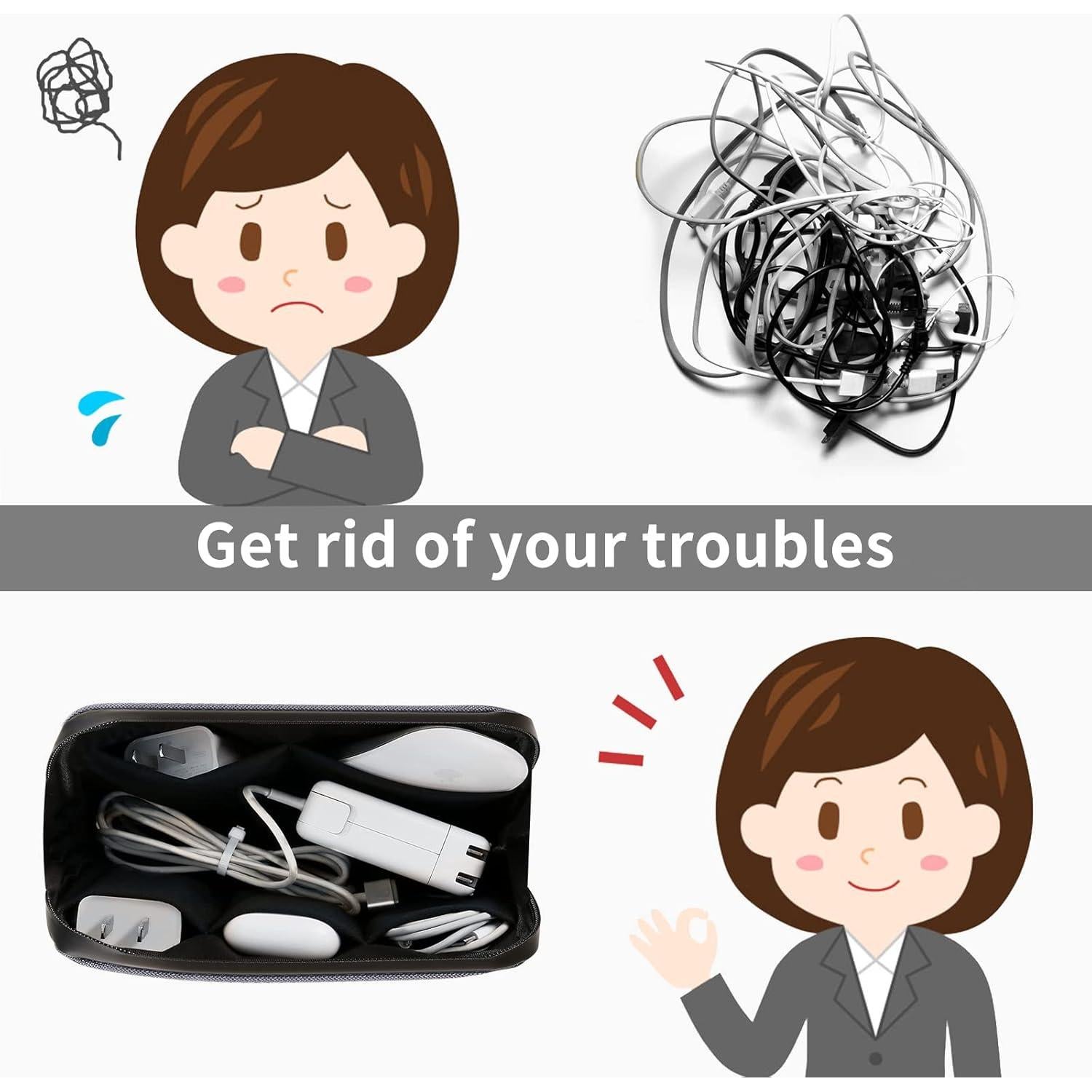 Organizador de Cables Simtoper Azul 20x12x6.5cm Impermeable