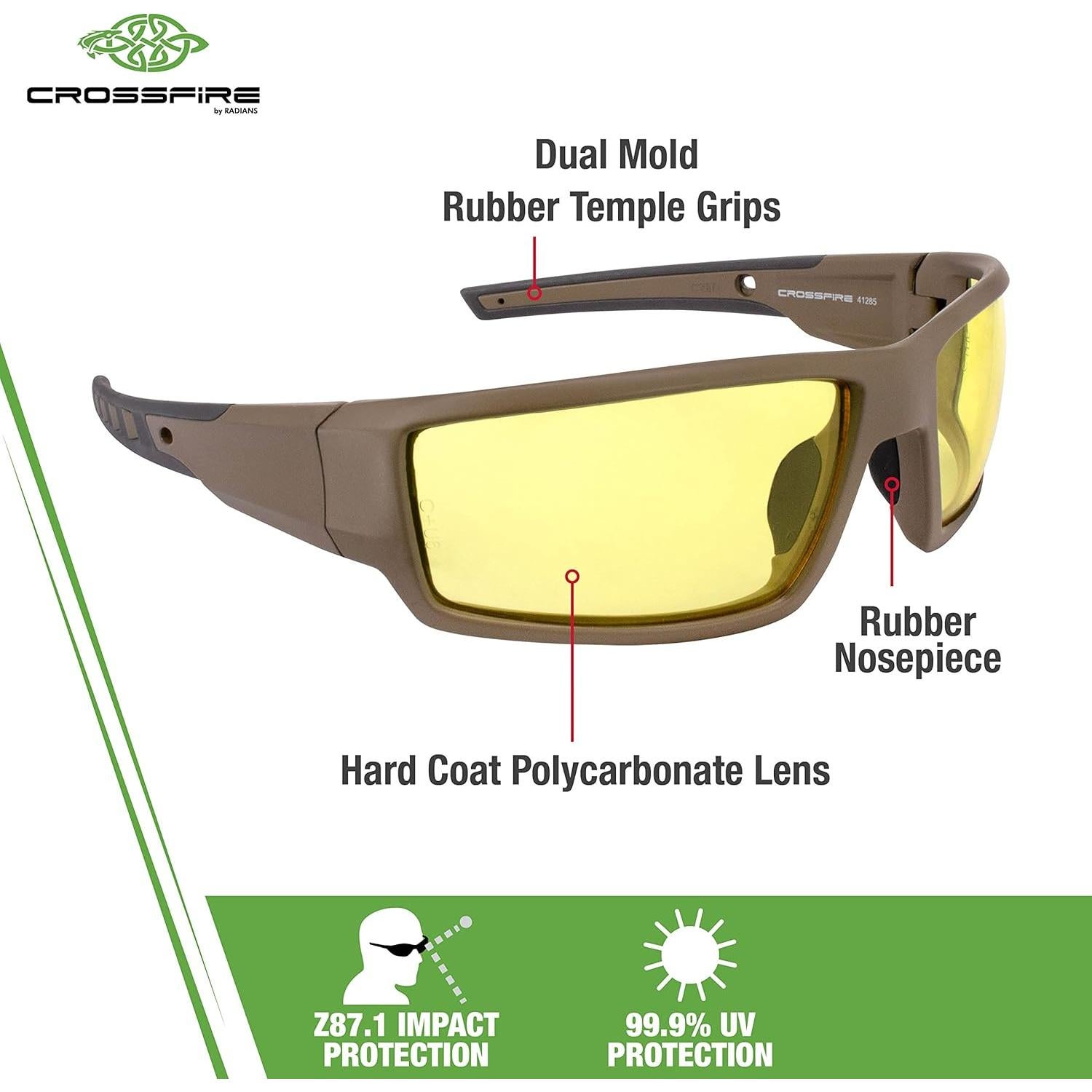 Gafas de Seguridad Crossfire 41285 Policarbonato Amarillo