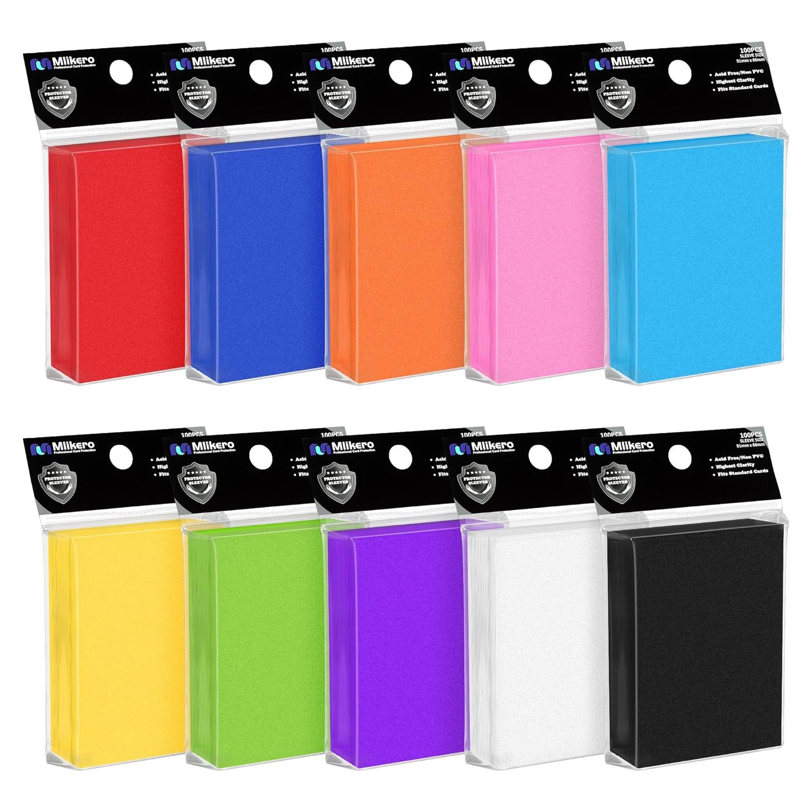 Fundas para Cartas Mlikero 1000 Unidades 66x91mm 10 Colores