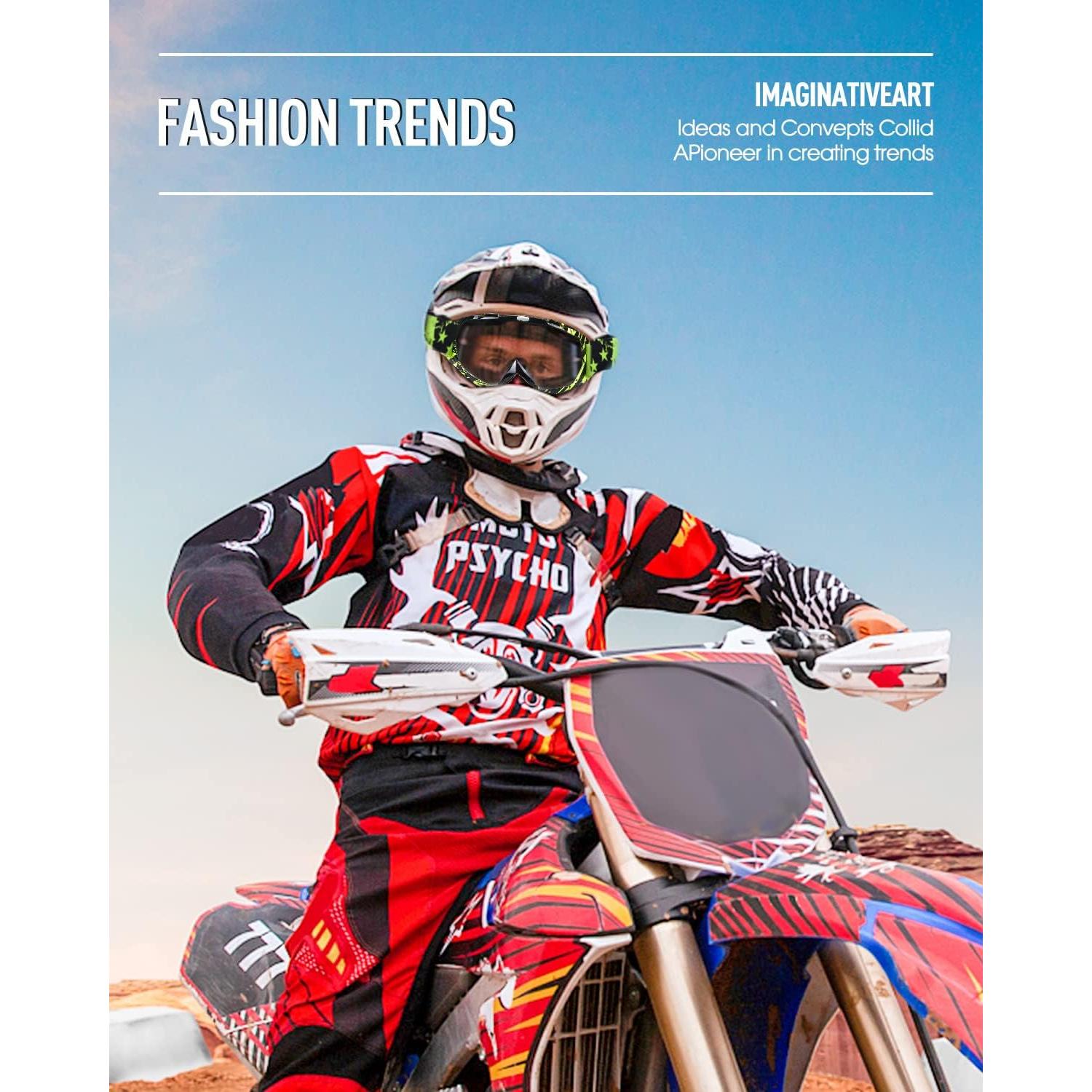 Gafas de Motocross y Esquí Anti-Vaho - Marca Sin Especificar - Negro Verde