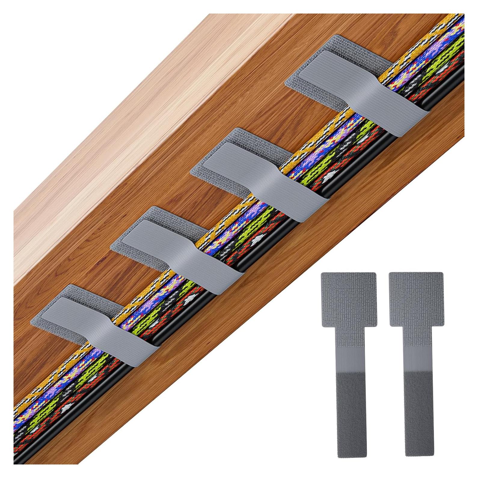 100 Sujetadores de Cable Adhesivos Gliship Gris 9.14x3.05cm