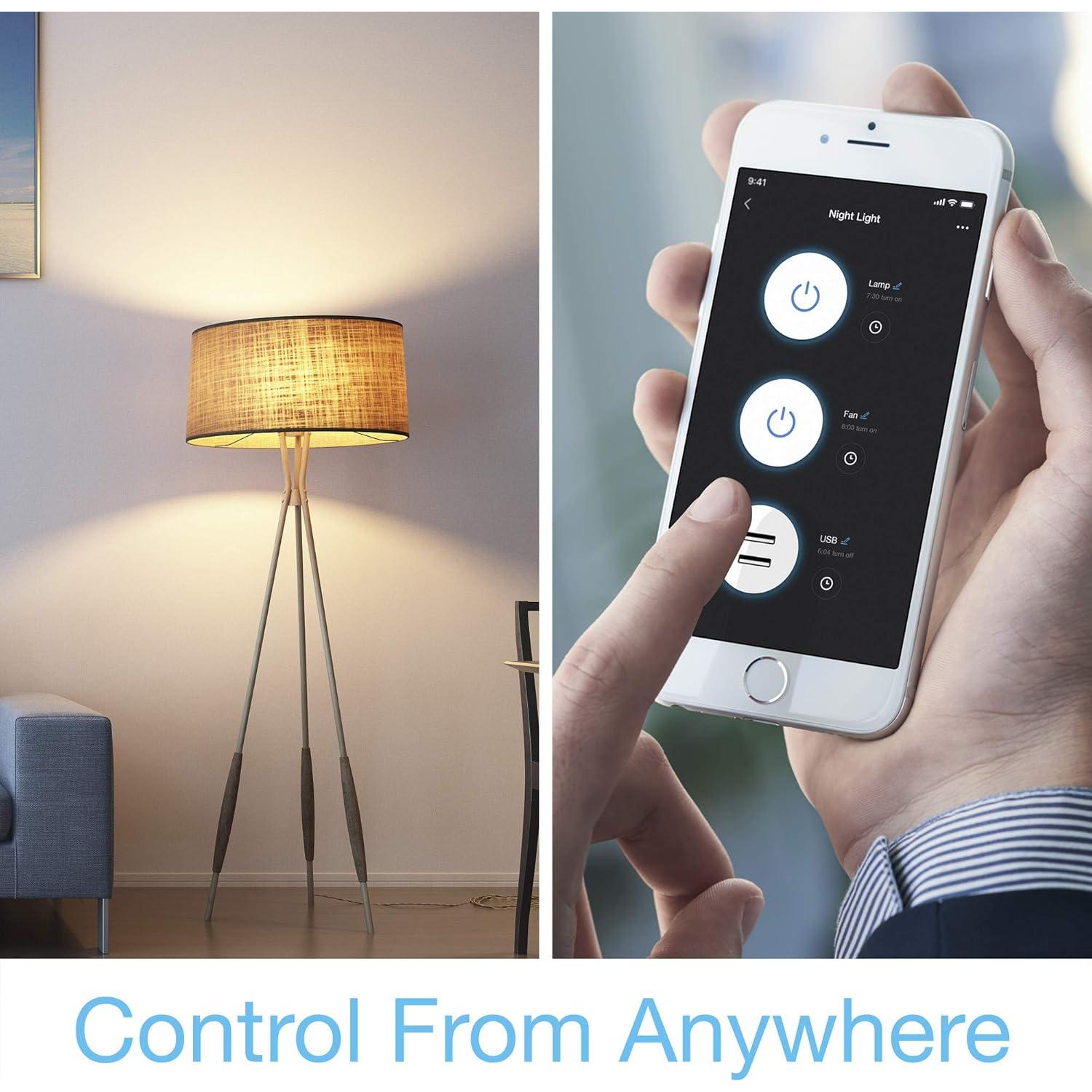 Cargador de pared Geeni 2 USB y tomacorrientes inteligentes