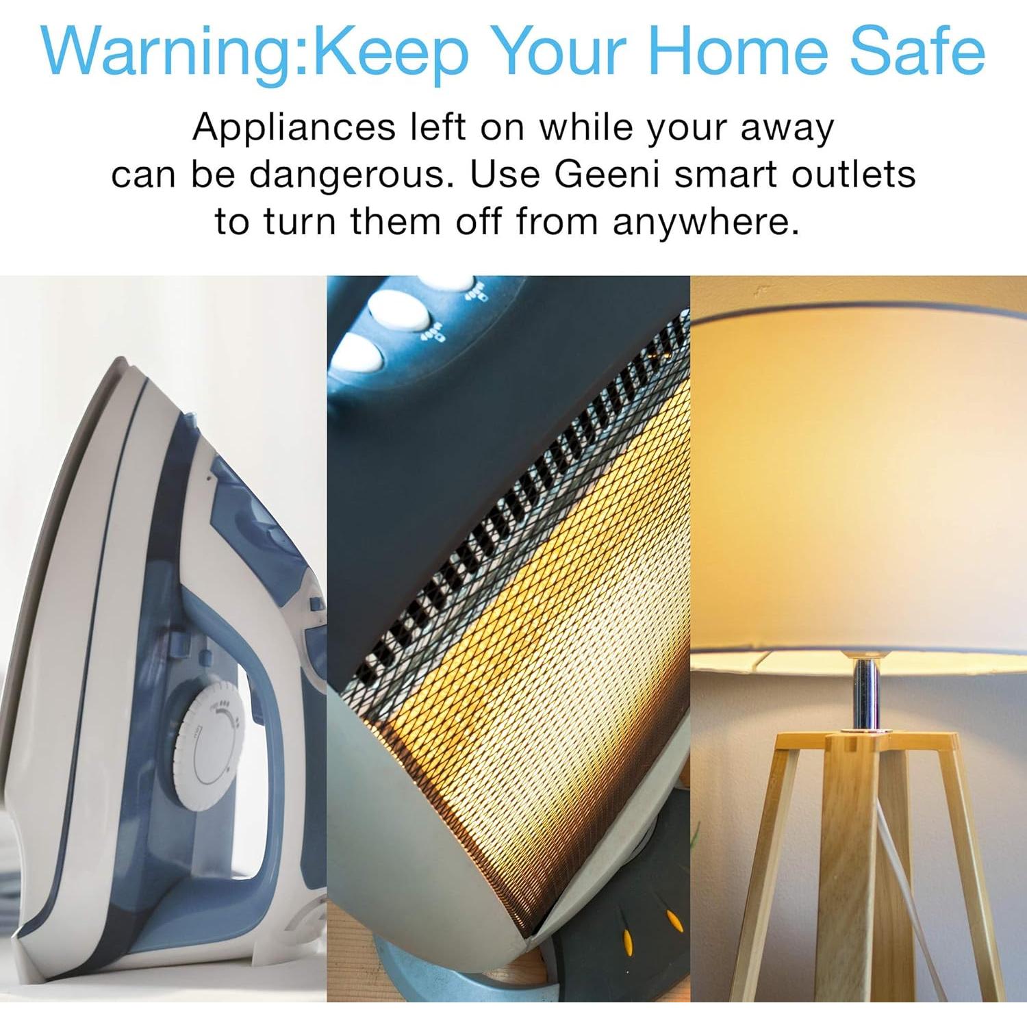 Cargador de pared Geeni 2 USB y tomacorrientes inteligentes