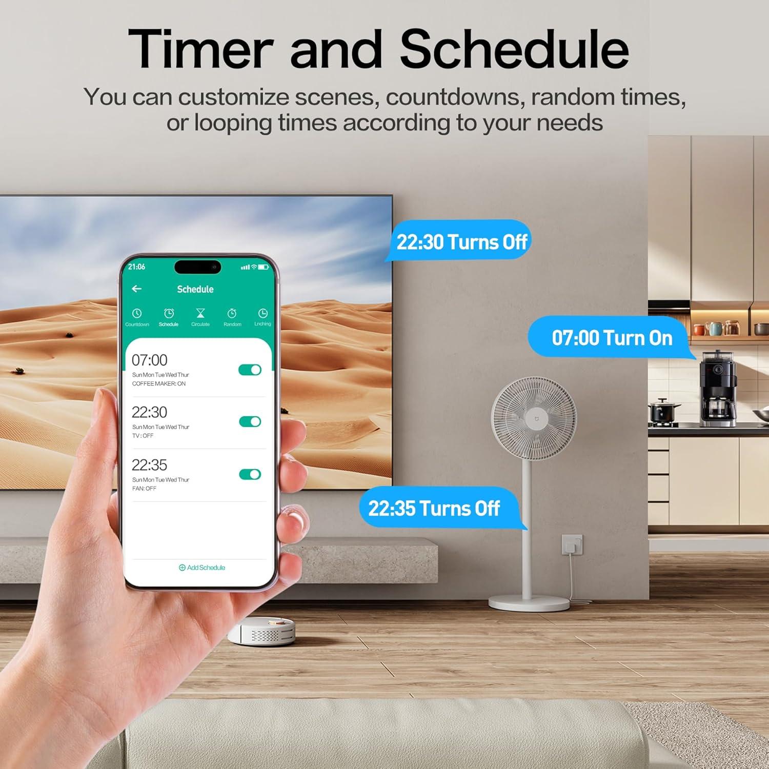 Enchufe Inteligente WiFi KimFilter 5.79cm Control por App