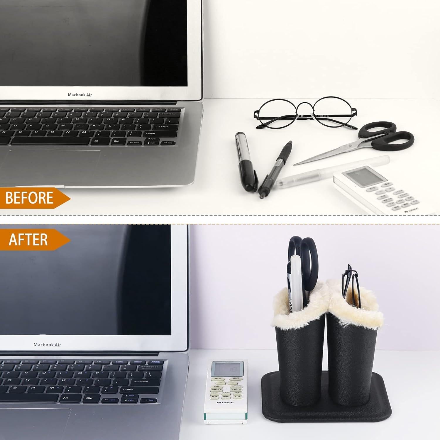 Soporte para Gafas Siveit de Cuero PU - 2 Ranuras Negro