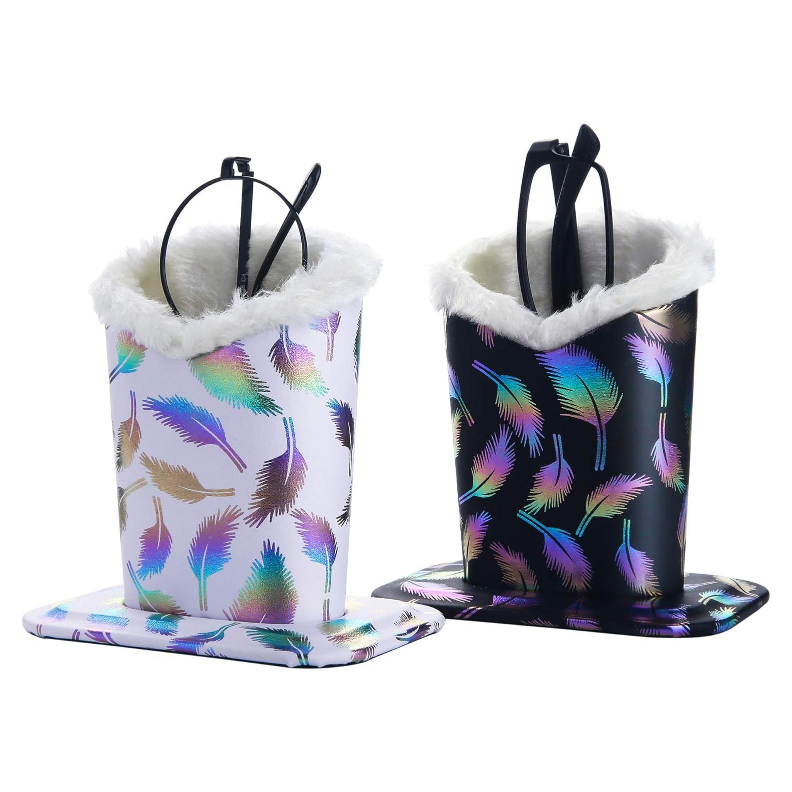 Soportes para Gafas Siveit PU 2 Piezas Pluma Blanca y Negra