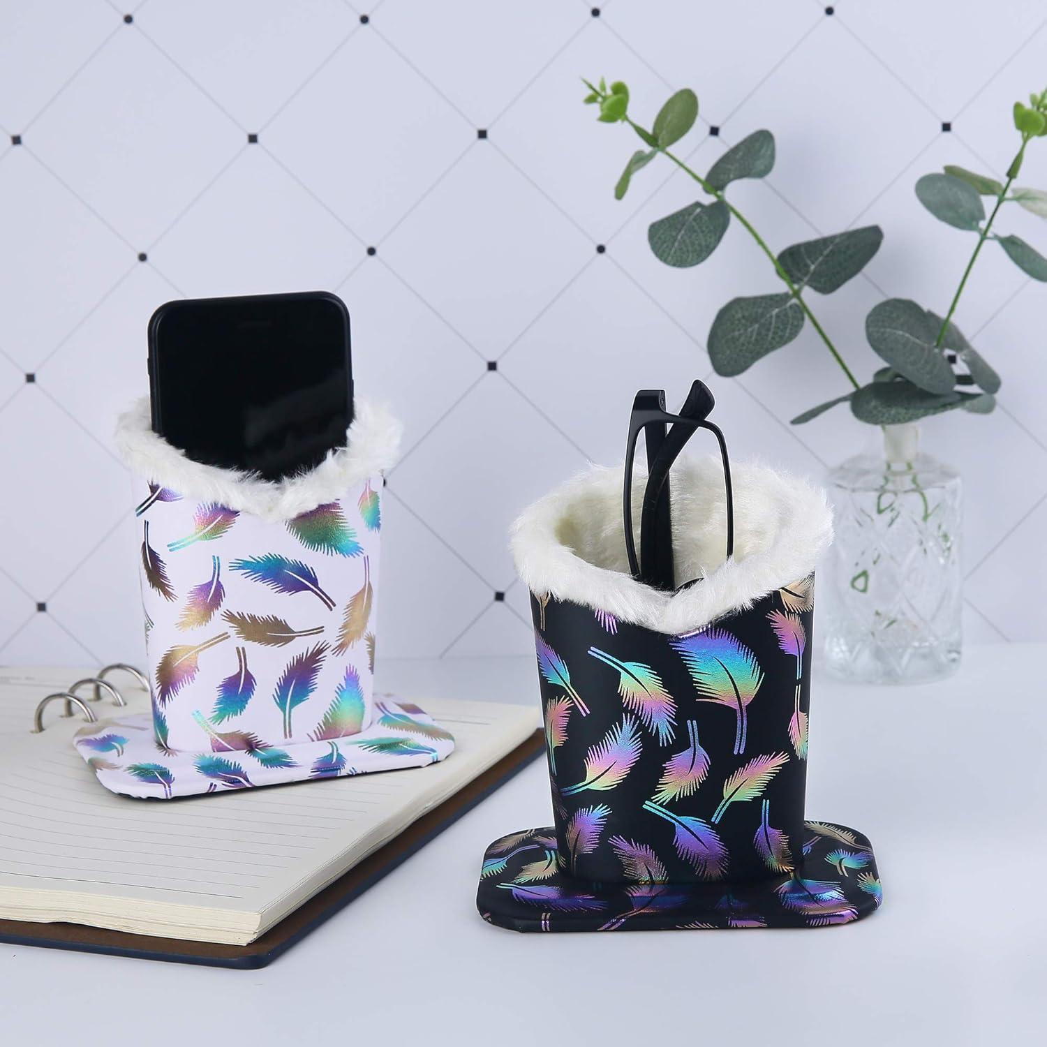 Soportes para Gafas Siveit PU 2 Piezas Pluma Blanca y Negra