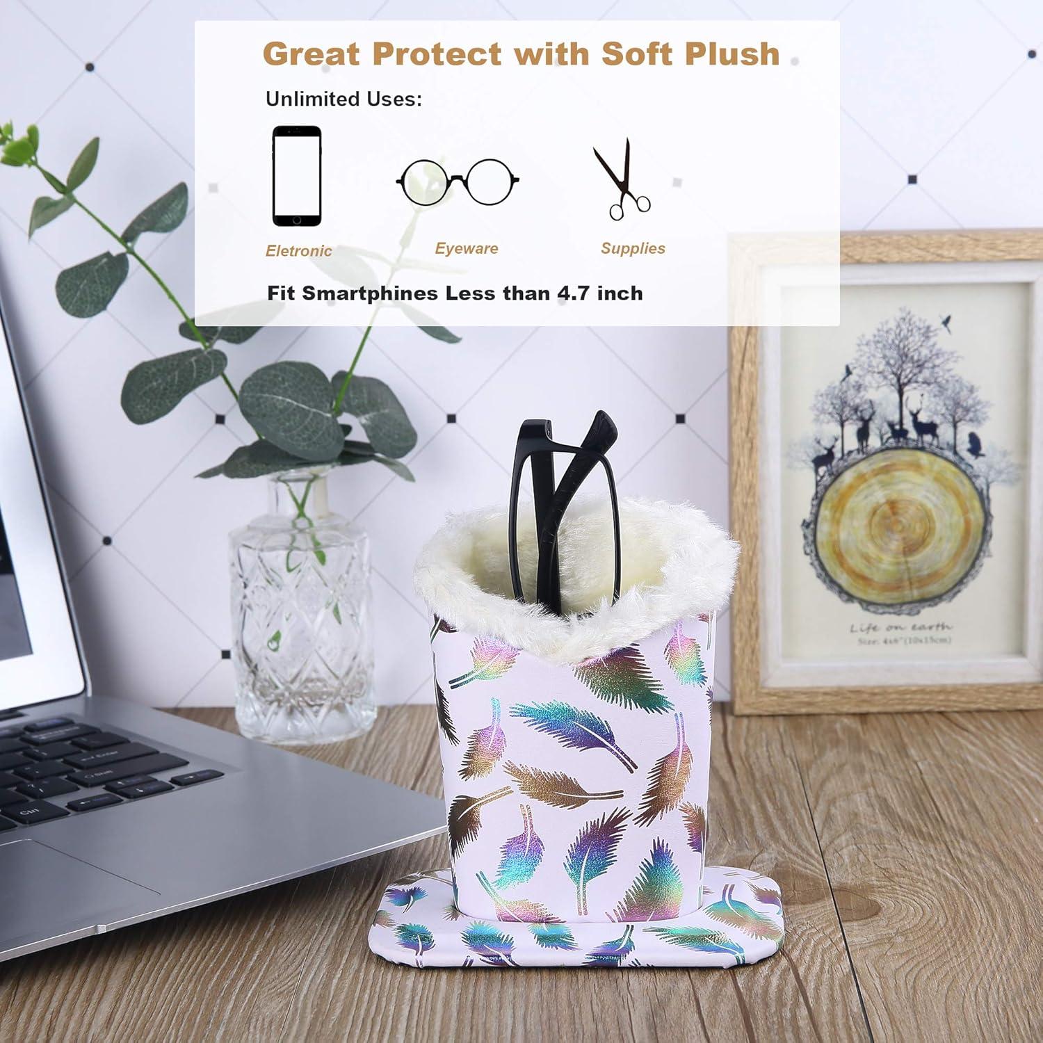 Soportes para Gafas Siveit PU 2 Piezas Pluma Blanca y Negra