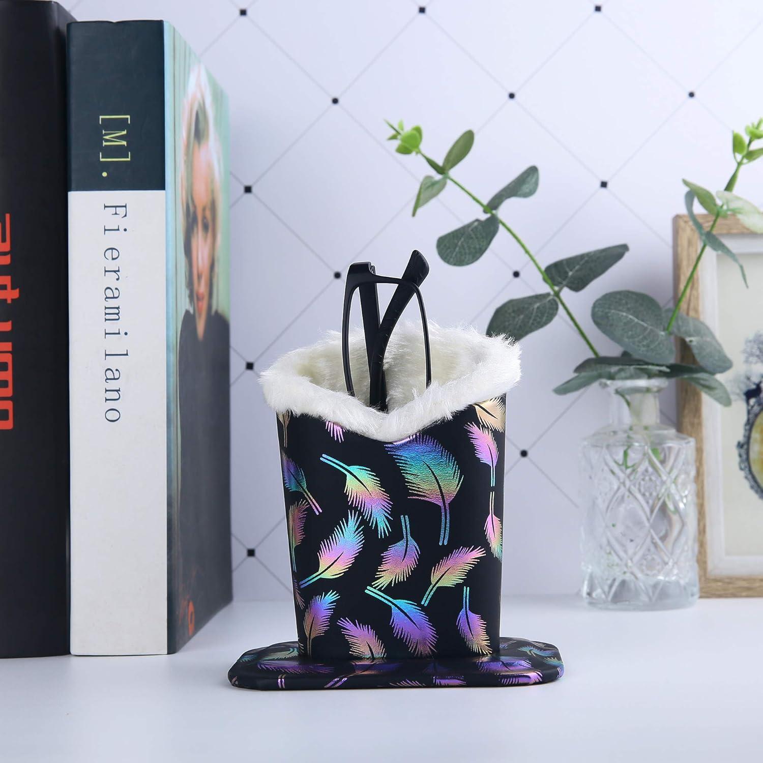 Soportes para Gafas Siveit PU 2 Piezas Pluma Blanca y Negra