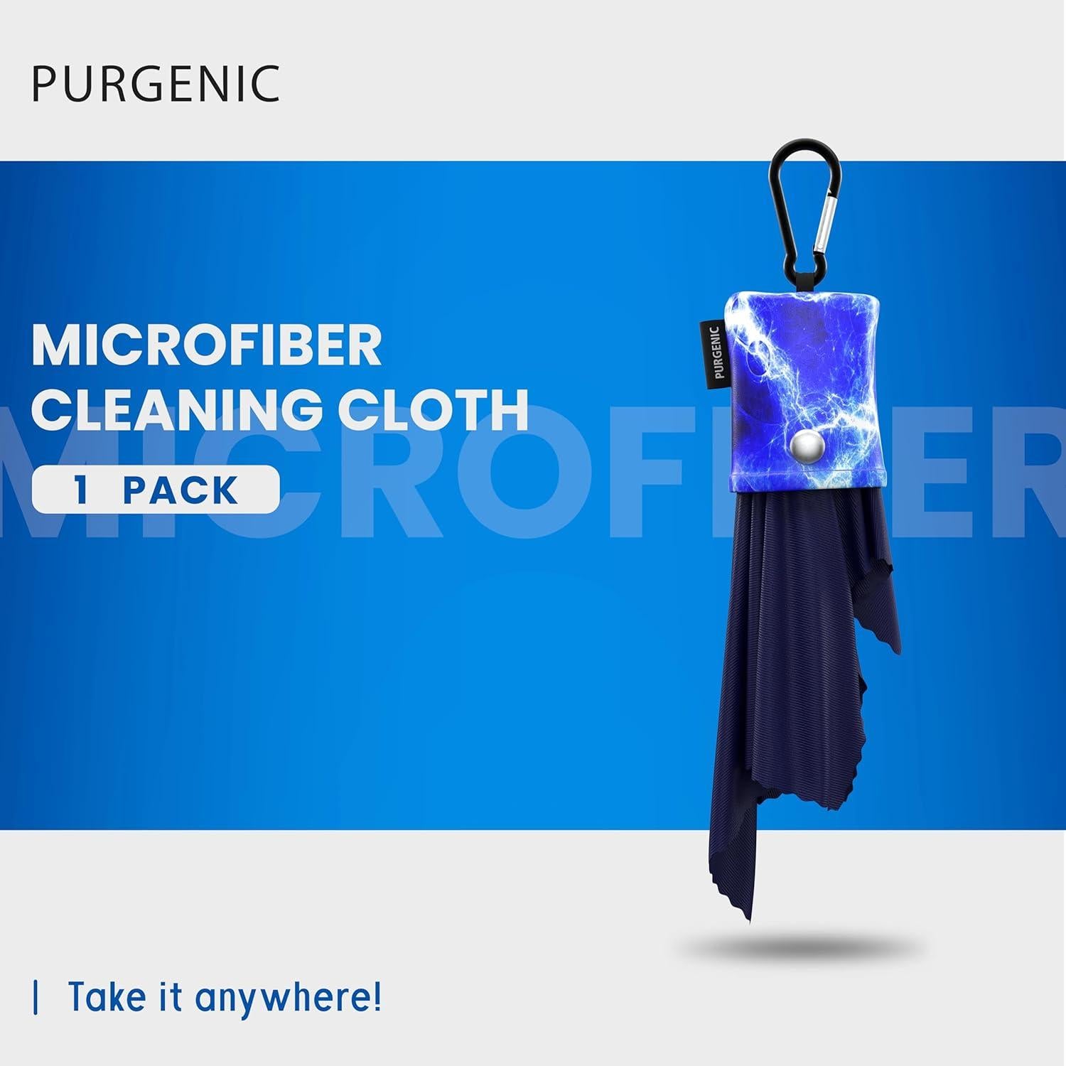 Paño de Microfibra Purgenic para Gafas y Pantallas - Azul