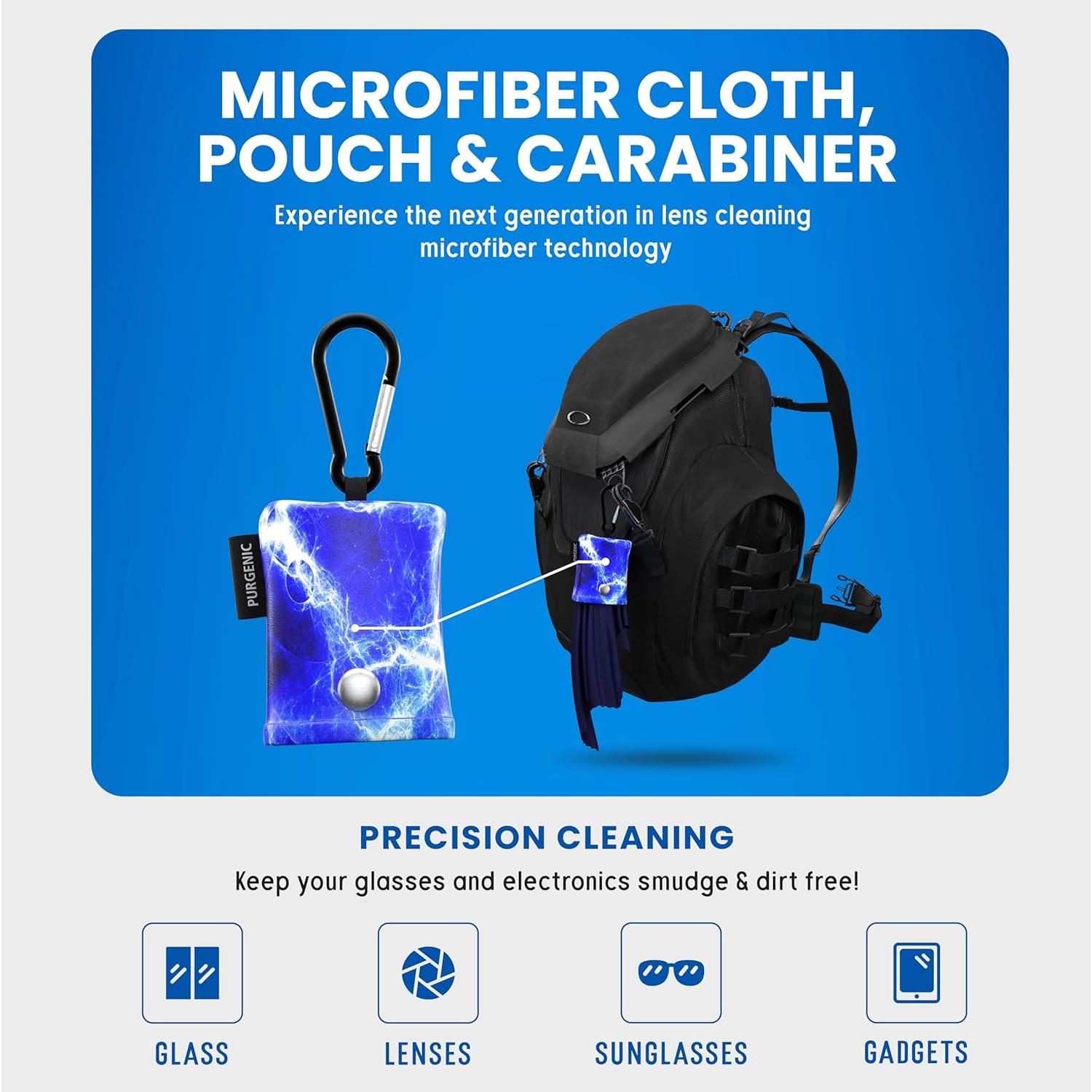 Paño de Microfibra Purgenic para Gafas y Pantallas - Azul