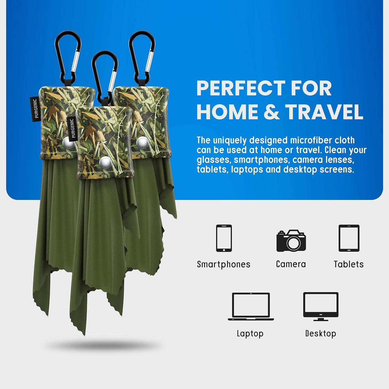 Paño de Microfibra Purgenic 3 Paquetes Verde para Gafas