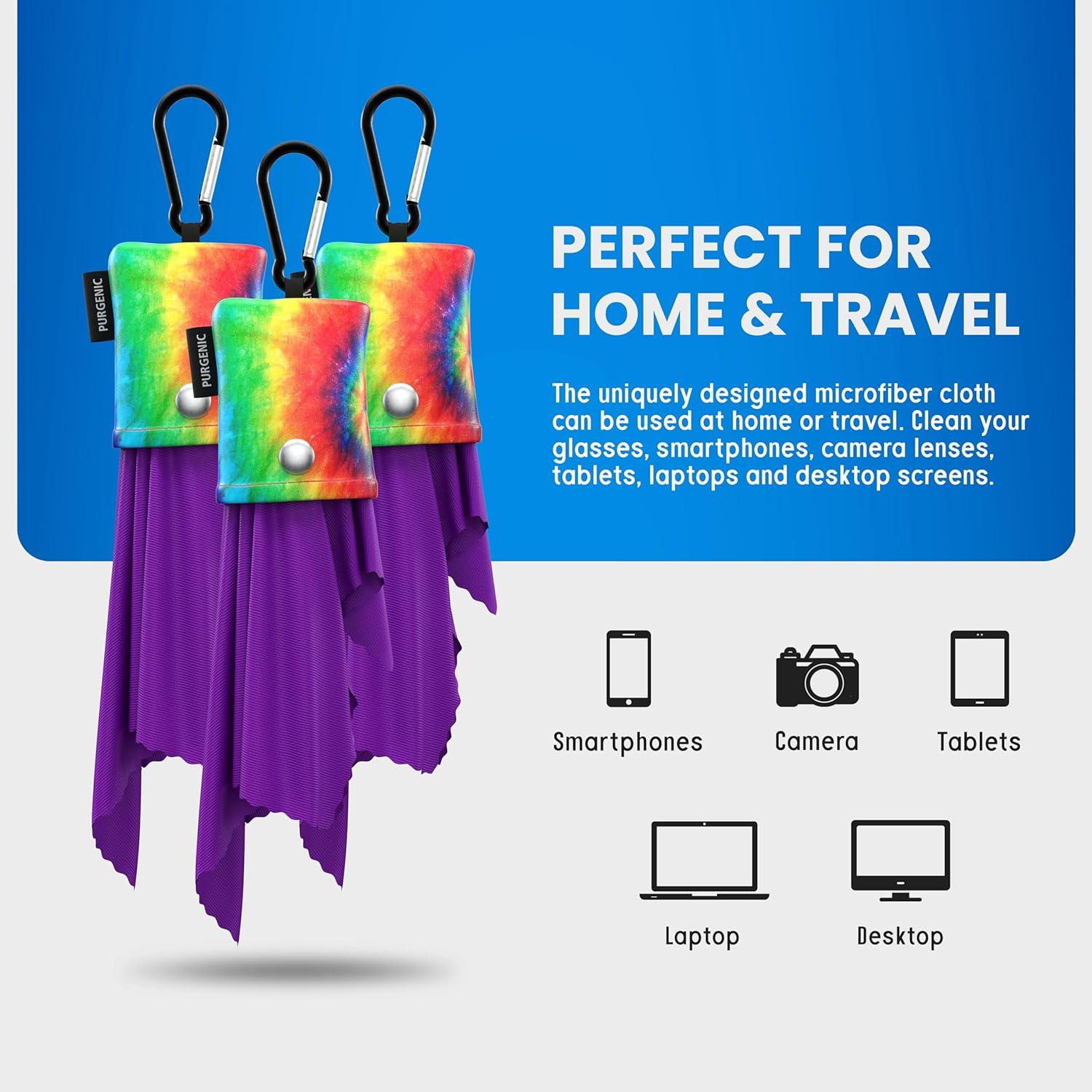 Paño de Microfibra Purgenic 3 Paquetes para Gafas Tie Dye
