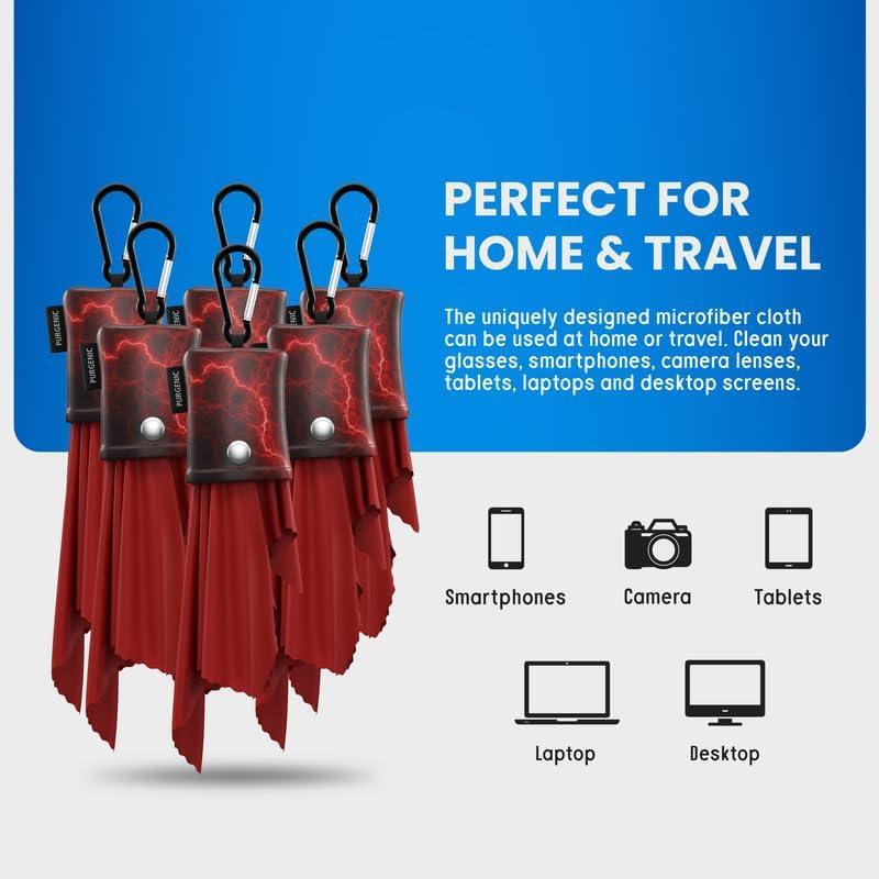 Paño de Microfibra Purgenic 6 Paquetes Rojo para Gafas